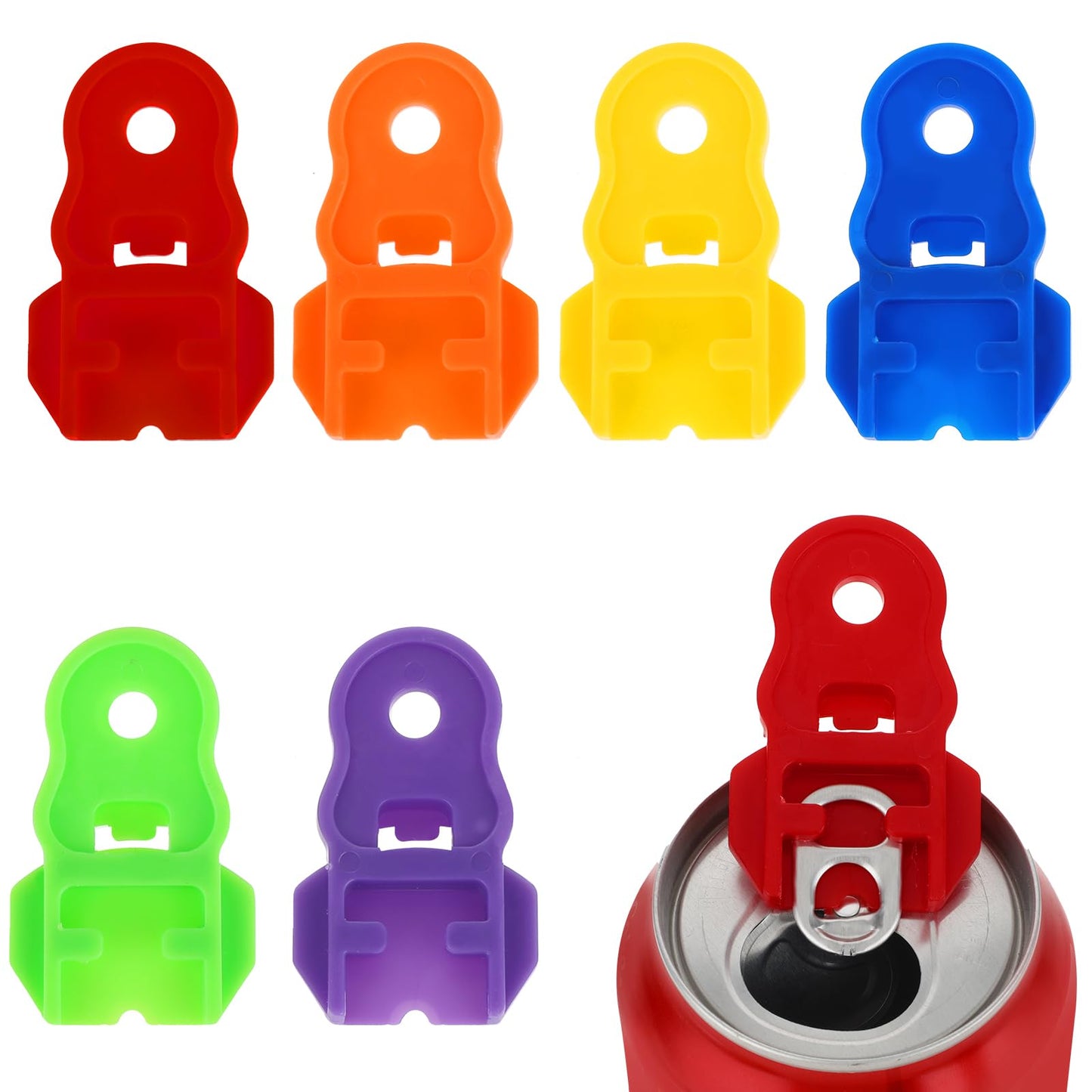 Giantree 6PCS Manual Easy Can Opener, Colorful Soda Beer Can Opener Beverage Can Cover Protector, Plastic Shields Can Tab Opener Tool for Pop Coke Beer Soda Drink Aluminum Beverage