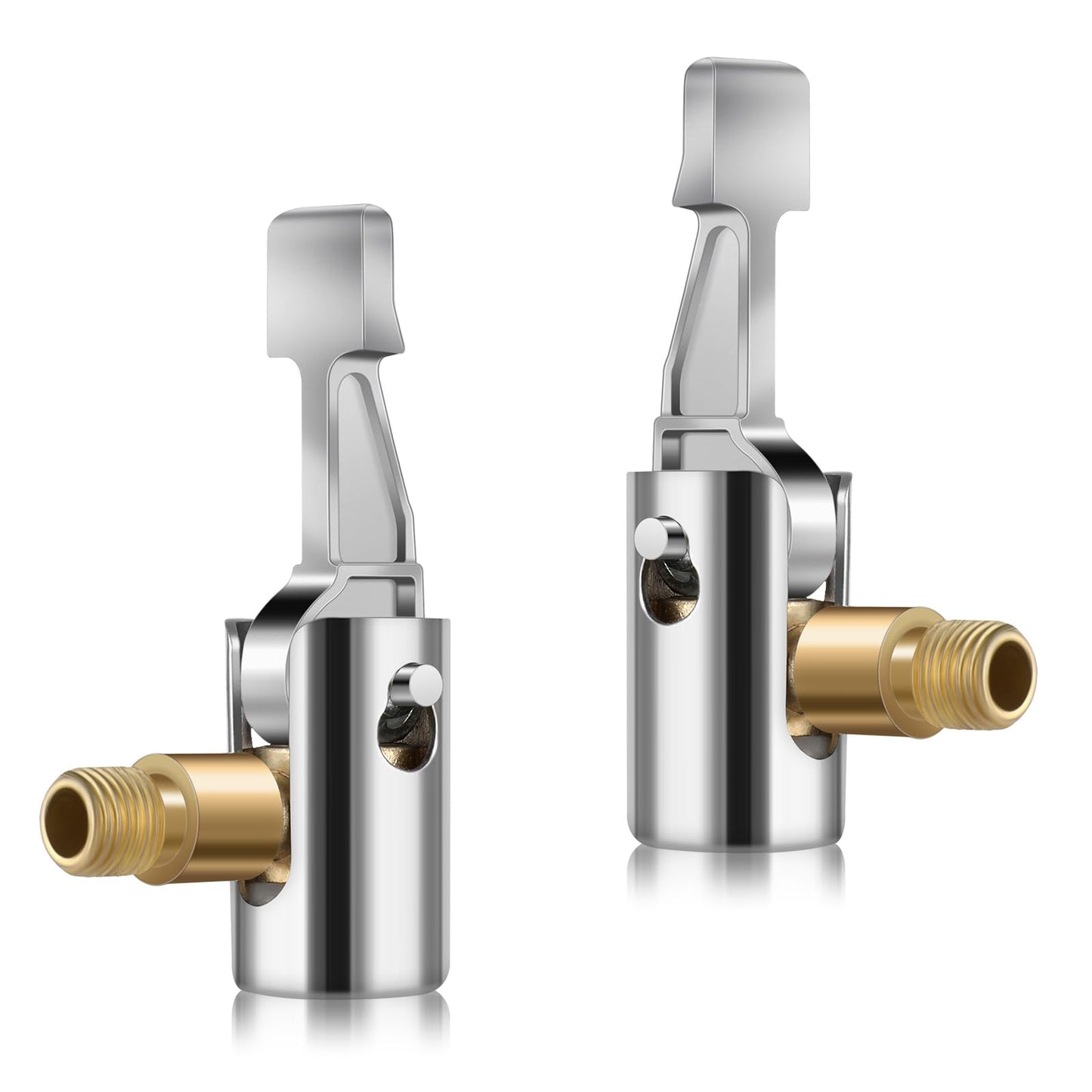 Amabro 2Pcs Tire Air Chuck, Inflator Hose Adapter Tire Chuck Locking Tire Nozzle No Air Leakage Tire Inflating Hose End for Portable Tire Pump Air Compressor