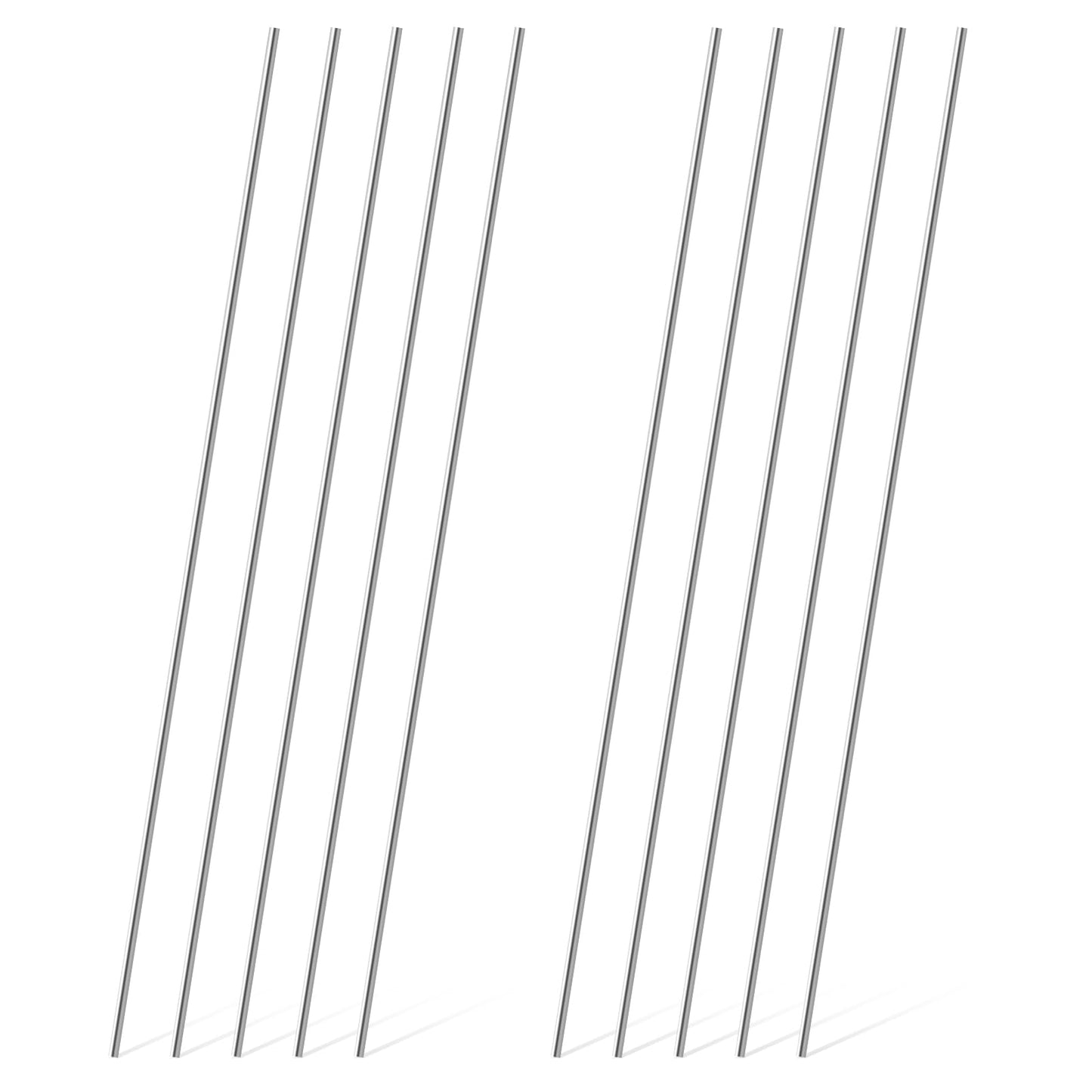 AOZUO 10pcs Stainless Steel Rods, Metal Round Rod Solid Smooth Shaft for Industry Metal Working Hobbies DIY Plane Ship Helicopter Model Craft(3x300mm)