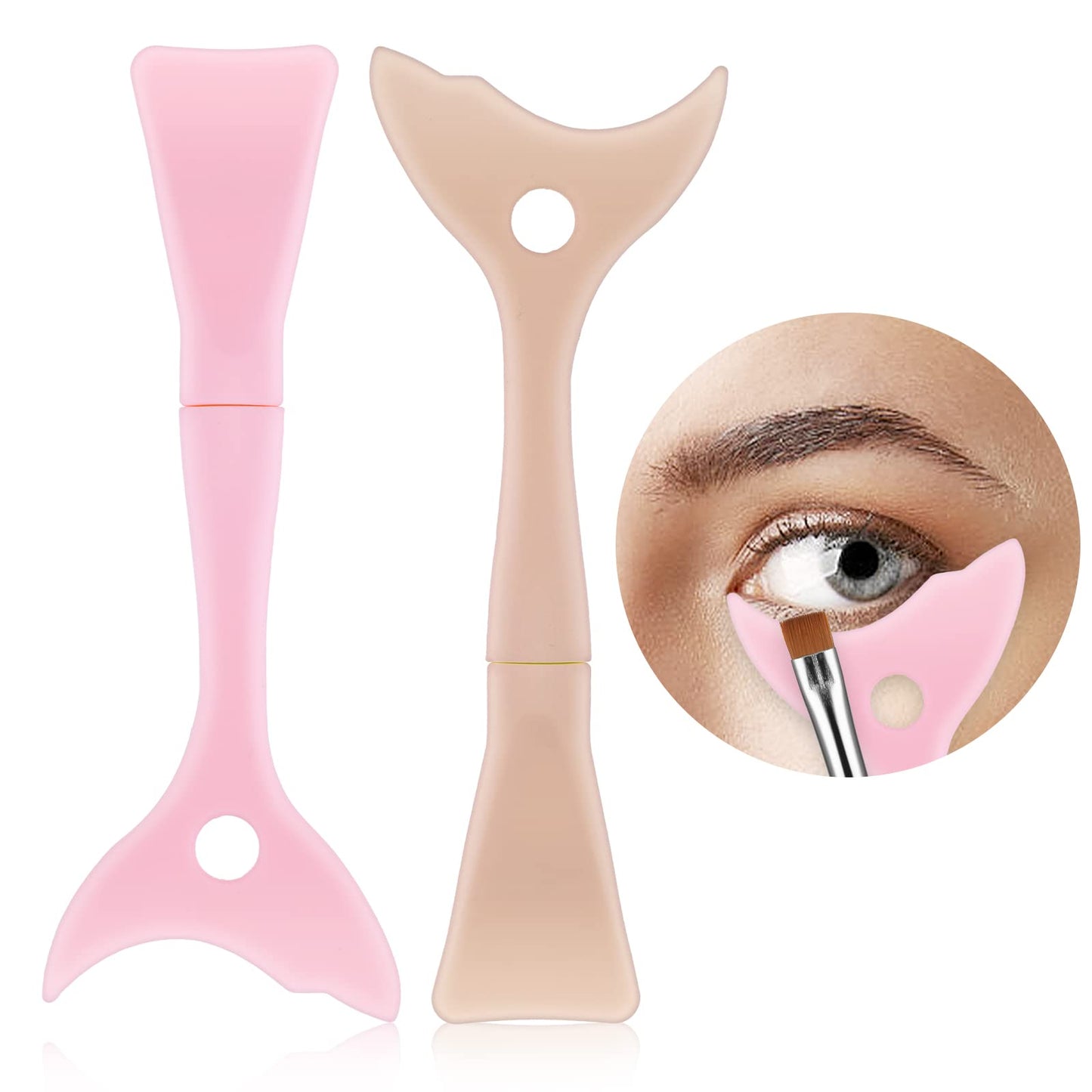 cobee Silicone Mascara Guard, 2 Pieces Reusable Eyeliner Tool Soft Mascara Shield Eye Makeup Stencils Eyeshadow Applicator Guard Multifunctional Quick Eye Makeup Tool for Lash Eyebrow Lip
