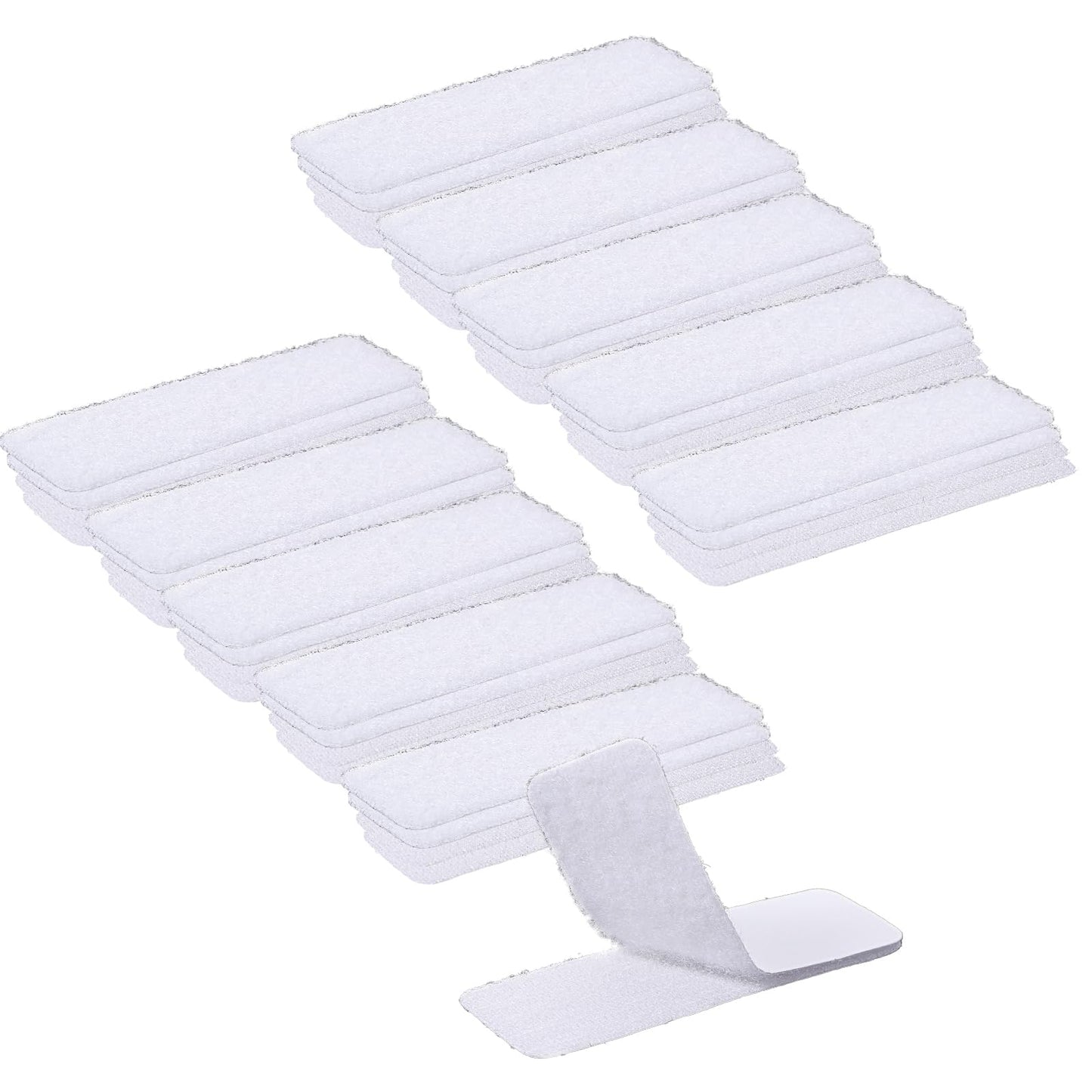Yuanchu Velcro Tapes, Pack of 20, 10 x 3 x 0.3 cm, Extra Strong Double-Sided Velcro Fastening, Can Be Cut to Size, Adhesive Pads (White)