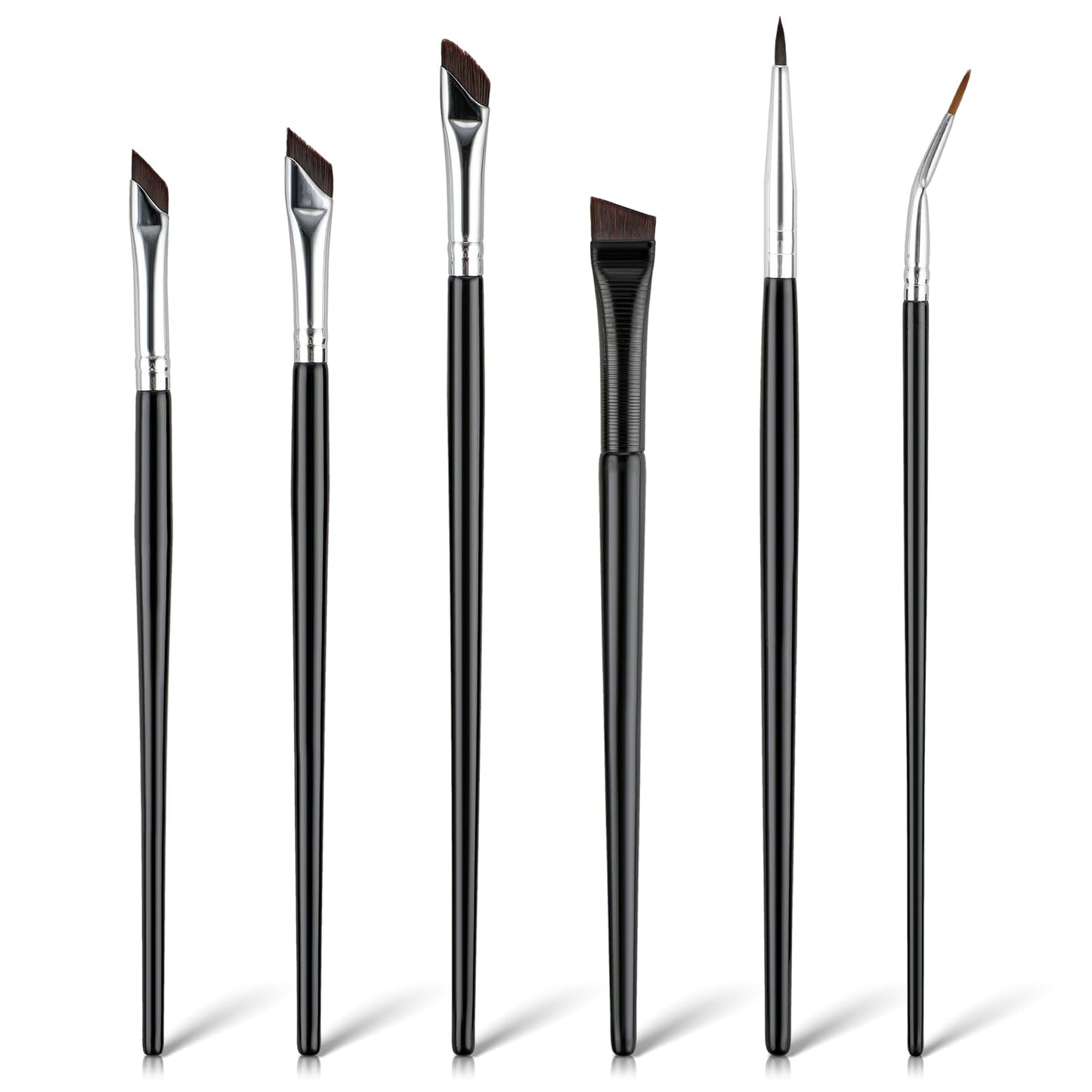 TIESOME 6Pcs Angled Eyeliner Brush Set, Ultra Thin Precision Eyeshadow Makeup Brushes Set Angled Brow Brush Makeup Tools for Eyeshadow Eyebrow Cosmetics
