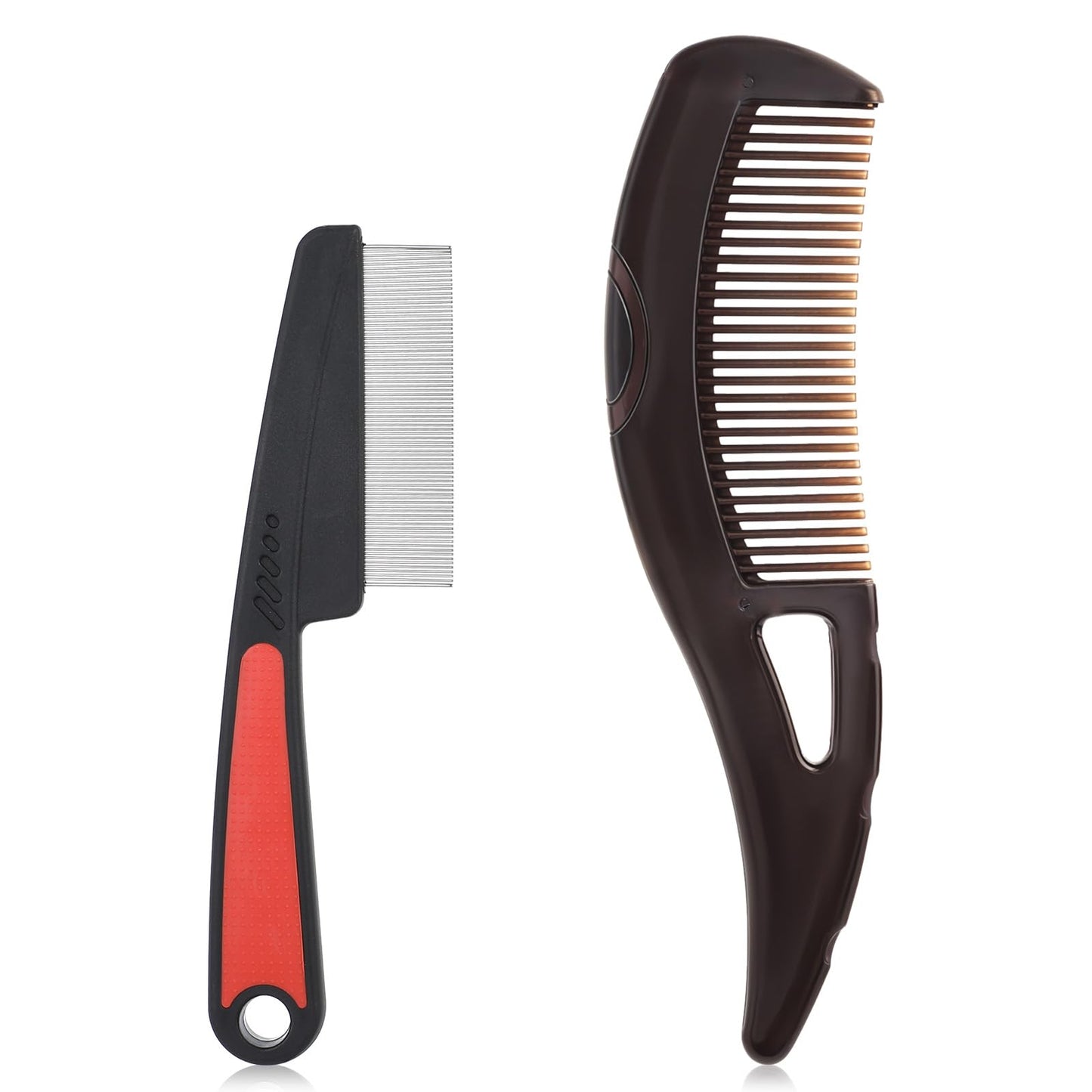 Yuanchu Set of 3 Stainless Steel Lice Combs Extra Fine for Removing Lines and Dandruff, Flea Comb for Children, Adults, Pets, Massage, Professional, Reduce Itching