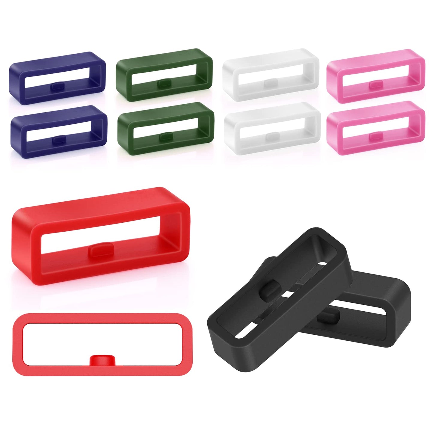 Molain Rubber Replacement Watch Band Strap Loops, Silicone Watch Band Holder, Watch Strap Keeper, Smartwatch Band Retainer Loop, Watch Fastener Rings (12 Pcs 3 Sizes, 6 Colors)