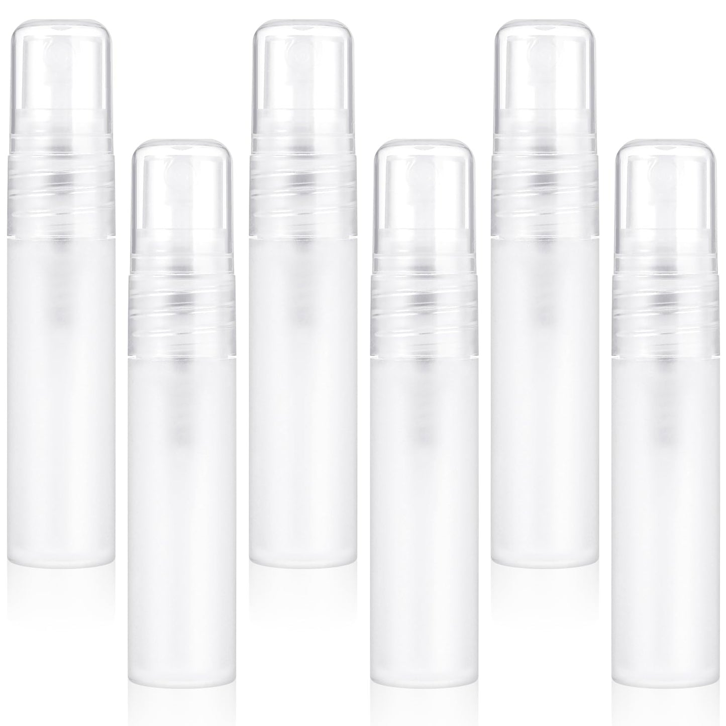 Molain 6 Pack Mini Portable Spray Bottle, 5ml Refillable Frosted Perfume Bottle Fine Mist Travel Empty Bottle Container Essential Oil Perfume Makeup Remover Dispenser for Travel and Outing Cleaning