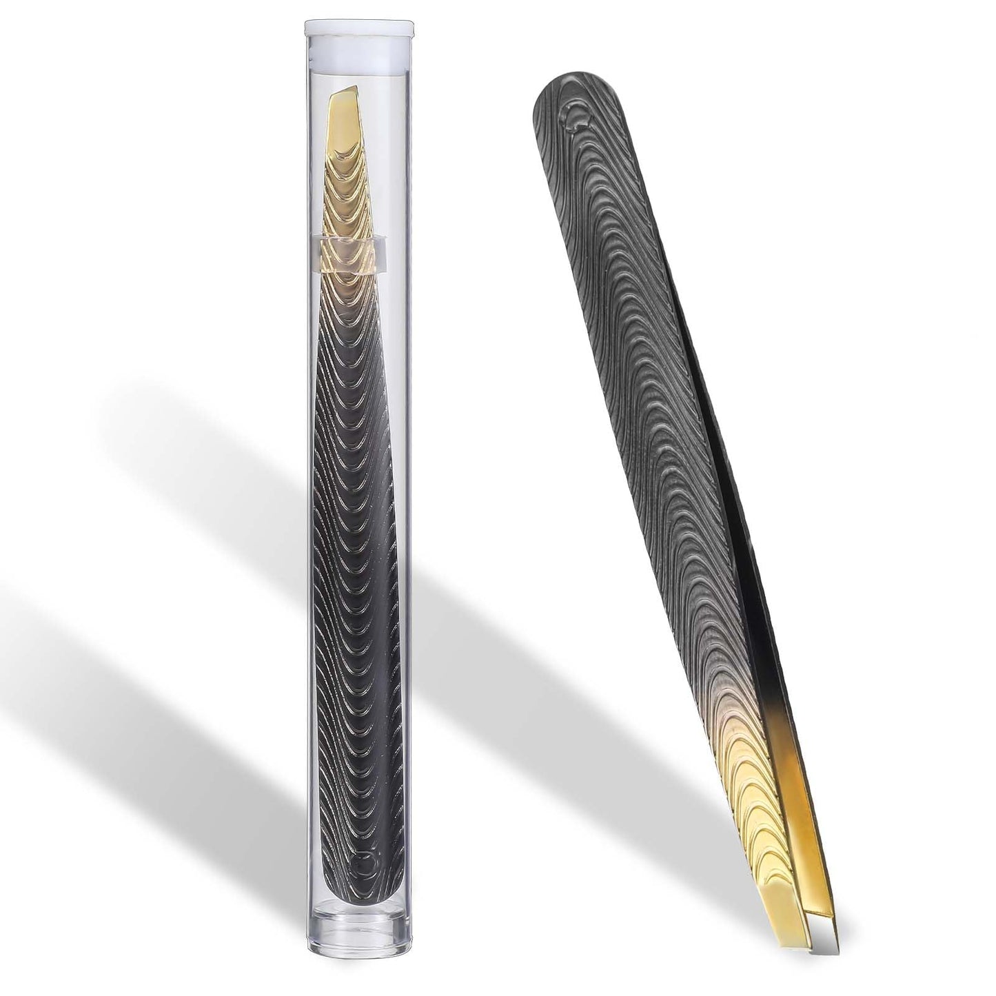 Yuanchu Professional Eyebrow Tweezer, Precision Eyebrow Weaver with Non-Slip Coating Angled No Holes Stainless Steel Professional for Fine Hair and Ingrown Hair