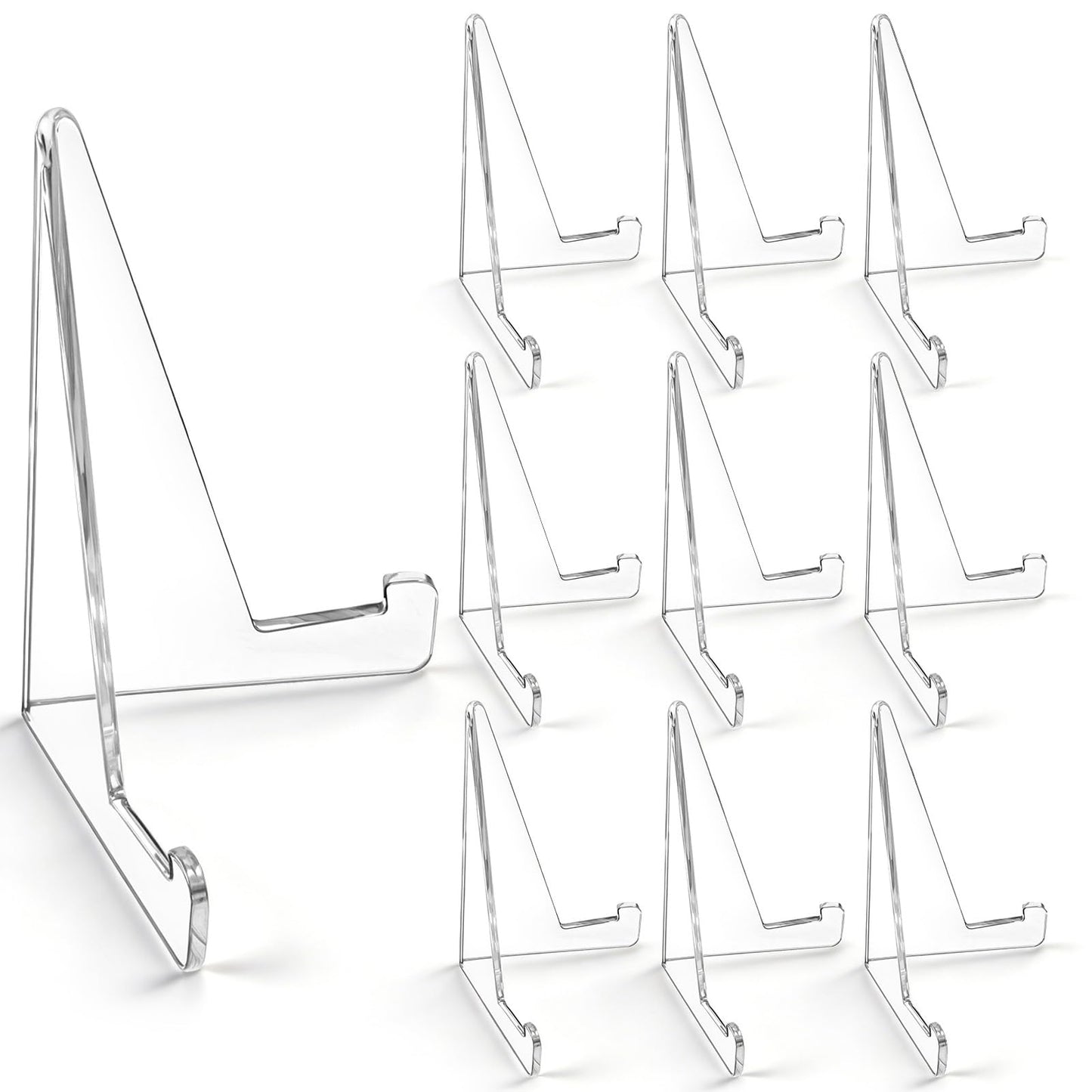 MBAIYO Card Stand, Pack of 10 Acrylic Transparent Stands for Postcards, Cards, Medals, Coins, 5.8 x 8.5 cm