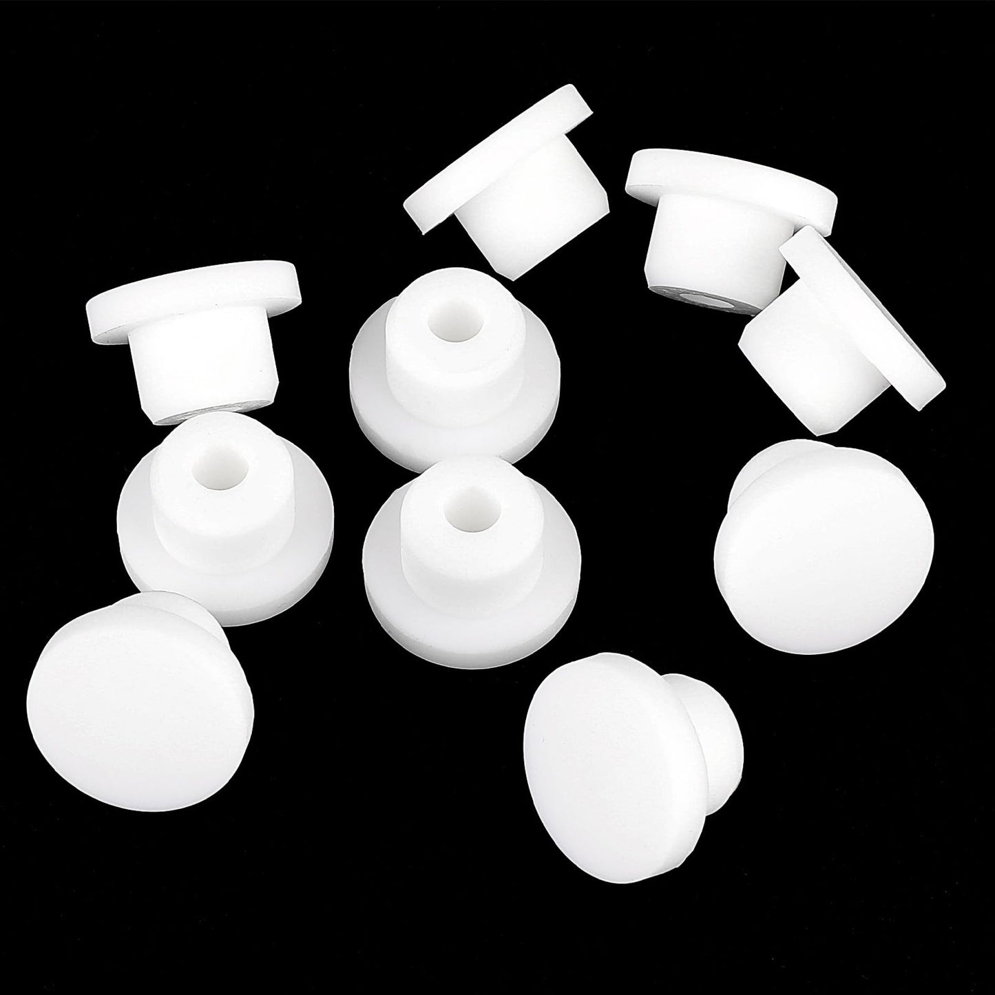 Giantree Silicone Snap in Locking Hole Plugs, 10Pcs Rubber Panel Seal Covers Waterproof Plug, 0.59”/15mm Round Cover Hole Plugs Waterproof Sealing Plugs for Kitchen Rubber Bulkheads Bottles Pipes