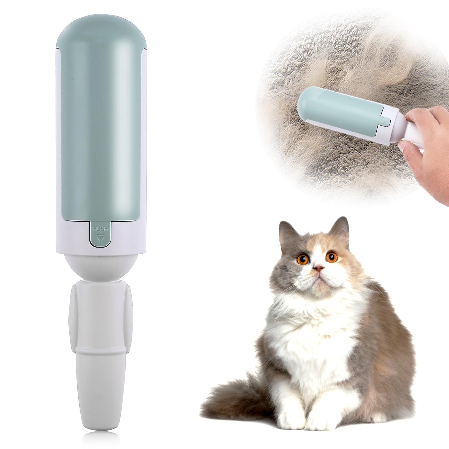 Cobee Pet Hair Remover Roller, Reusable Pet Lint Roller Portable Cat Dog Hair Remover Washable Per Fur Remover Tool for Couch Furniture Clothes Car (White)
