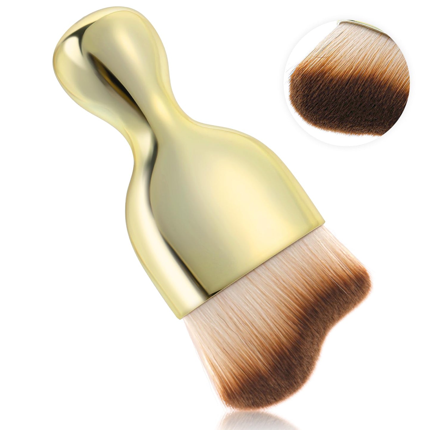 Amabro Angled Flat Makeup Brush, Kabuki Foundation Brush Self Tanner Brush High Density Soft Bristles Face Body Applicator Brush for Sunscreen, Liquid, Buffing Women Men