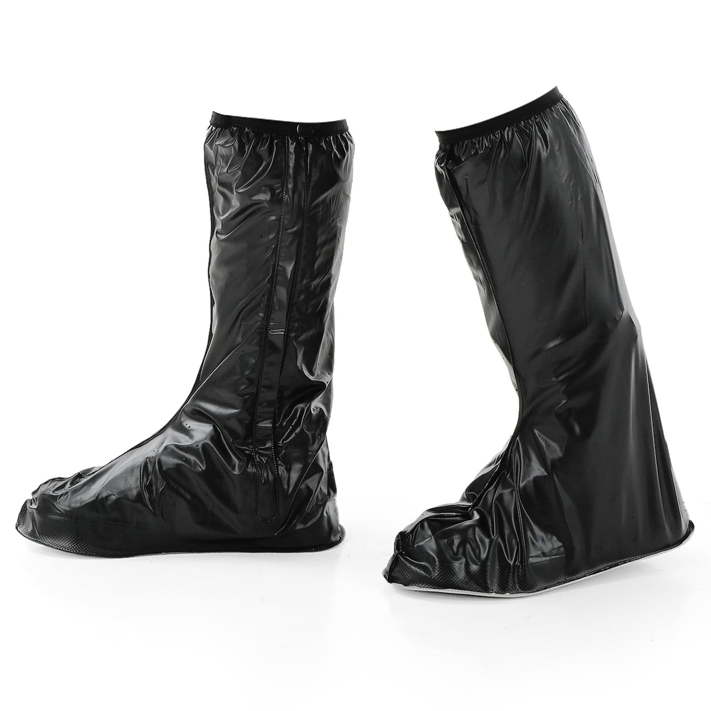 Giantree Waterproof Rain Boot Shoe Covers, Reusable Non-Slip Rain Boot Shoe Covers, Foldable Waterproof Rain Overshoes Full-Length Rain Boots Protective Gear with Zipper for Men and Women(L)