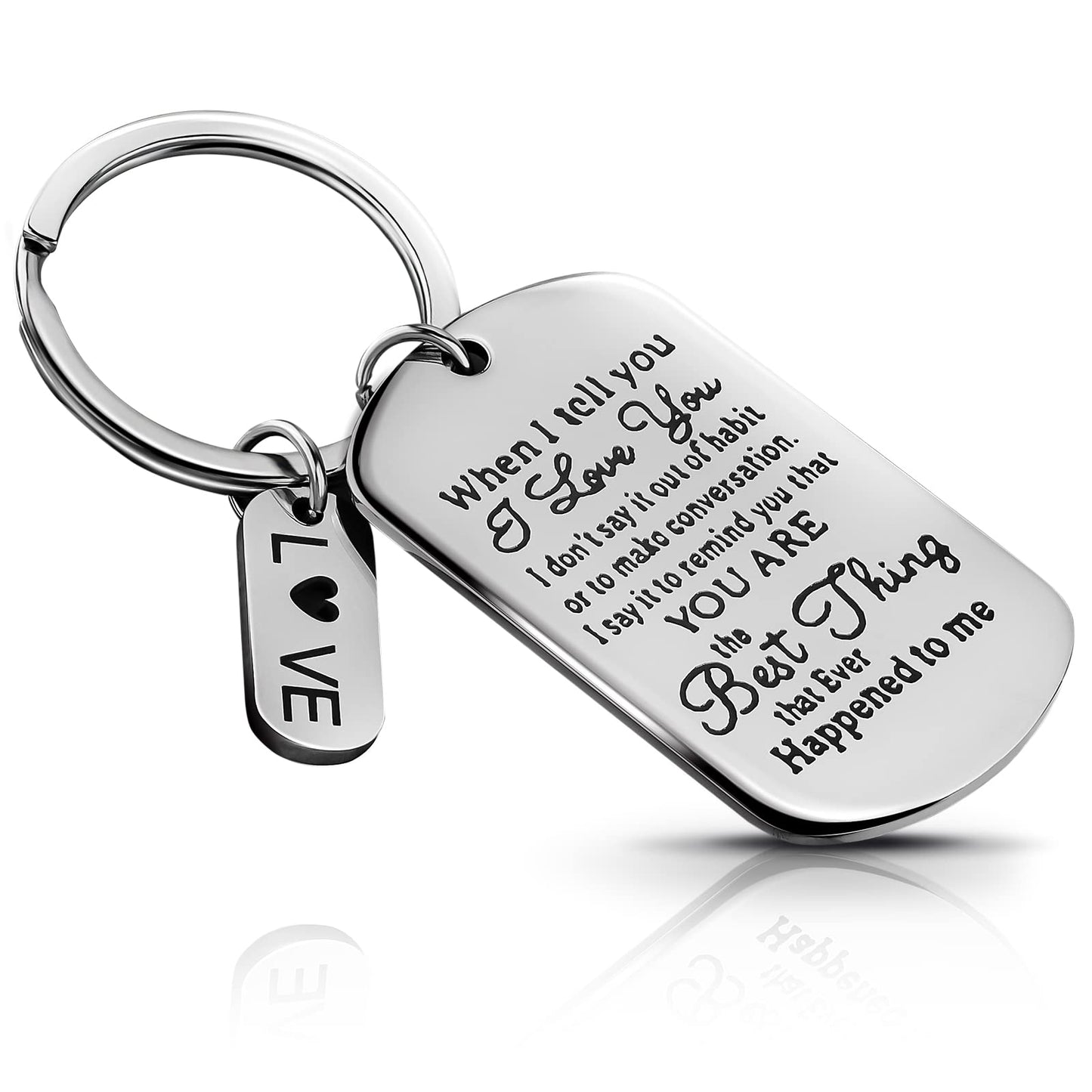 cobee Valentine Day Gifts Keychain, When I Tell You I Love You Key Chain, Stainless Steel Couple Keyrings, Anniversary Wedding Gifts Keyring for Husband, Wife, Boyfriend, Girlfriend, Valentine Gifts