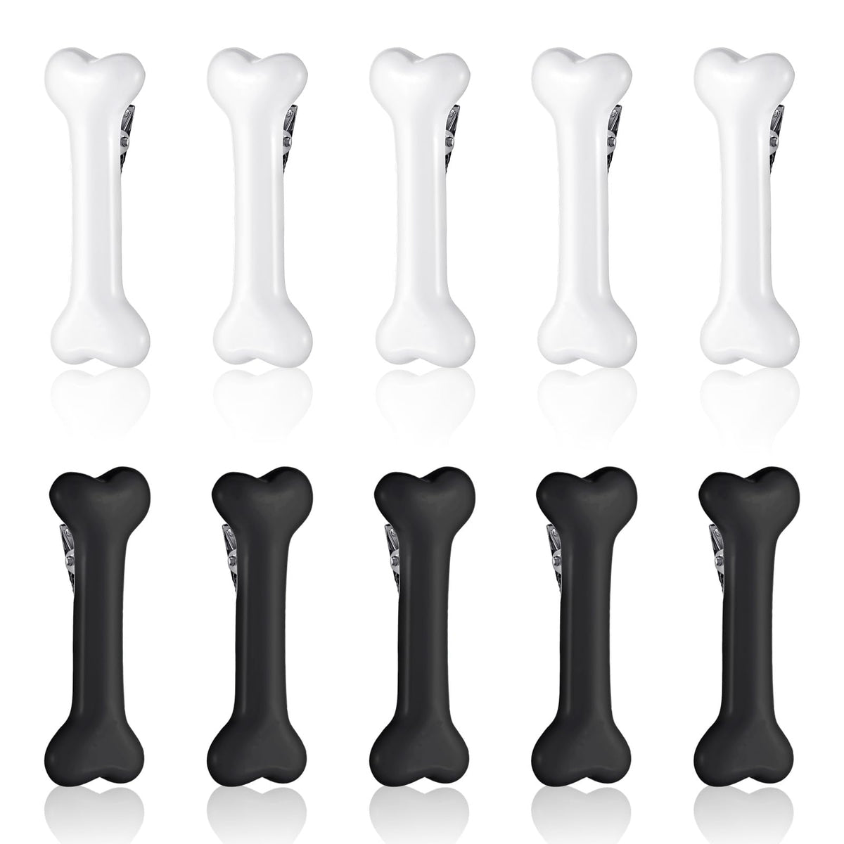 DOPENSPI 10PCS Bone Hair Clips, 2 Colors Bones Hairpins