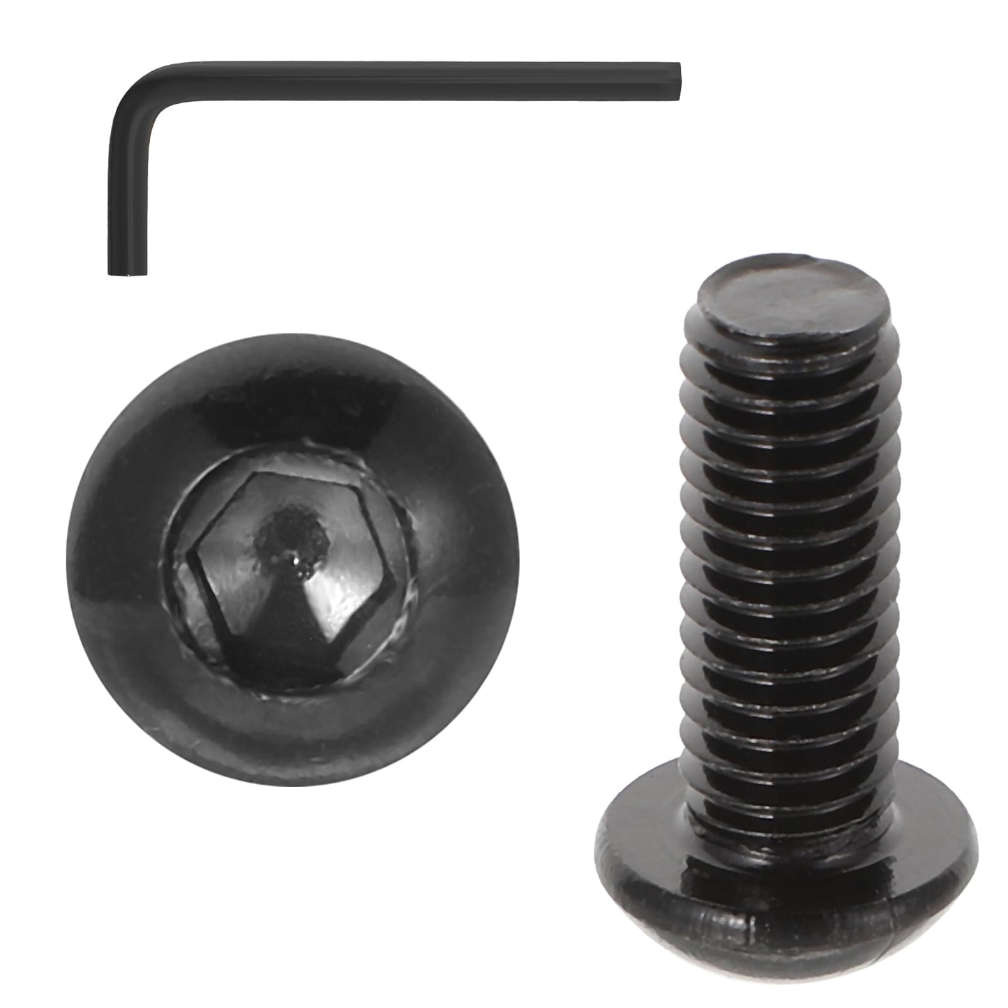 Yuanchu 20pcs M6 x 16mm Flat Head Screws M6 Hex Socket Screws Stainless Steel Black A2 V2A Furniture Screws Full Thread with Hex Key (M6 x 16mm)