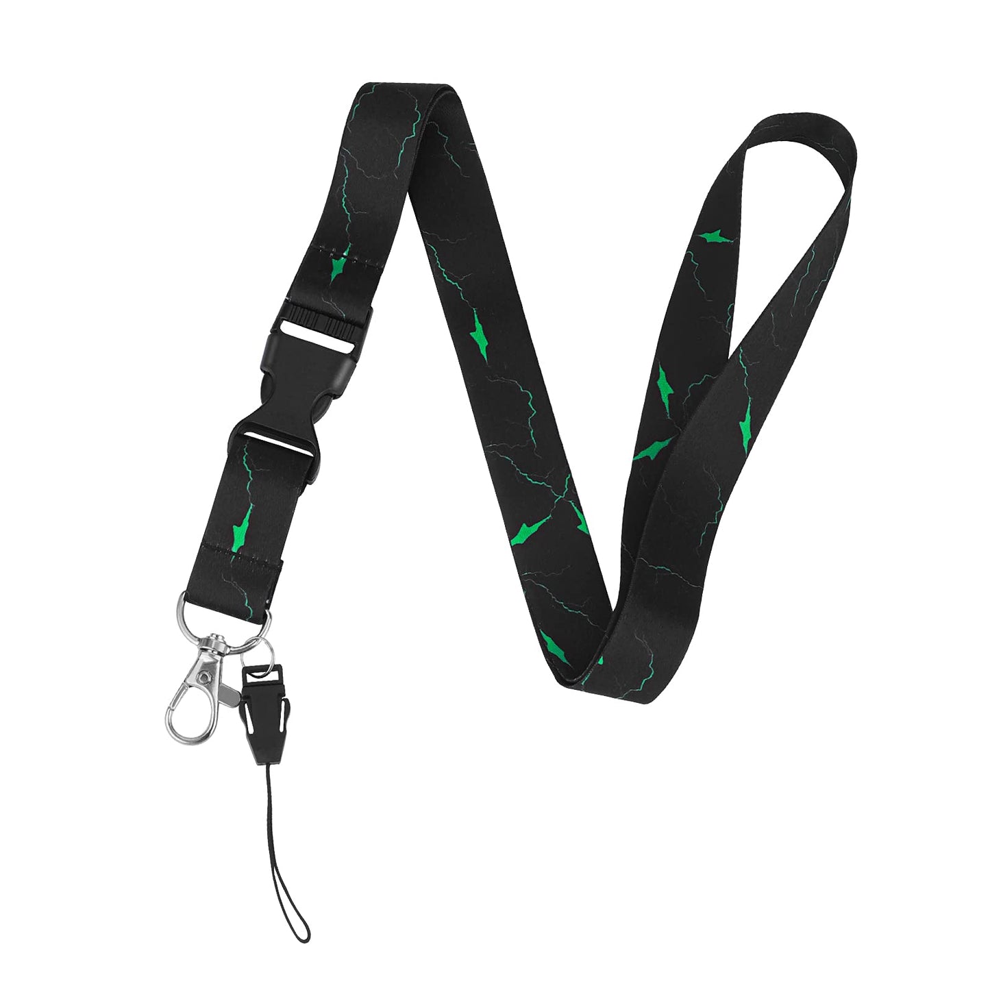Molain Badge Lanyards with Quick Release Buckle, Heavy Duty Black Lanyard with Swivel Lobster Clasp, Neck Marble Lanyard for Keys for Teachers Nurse Students