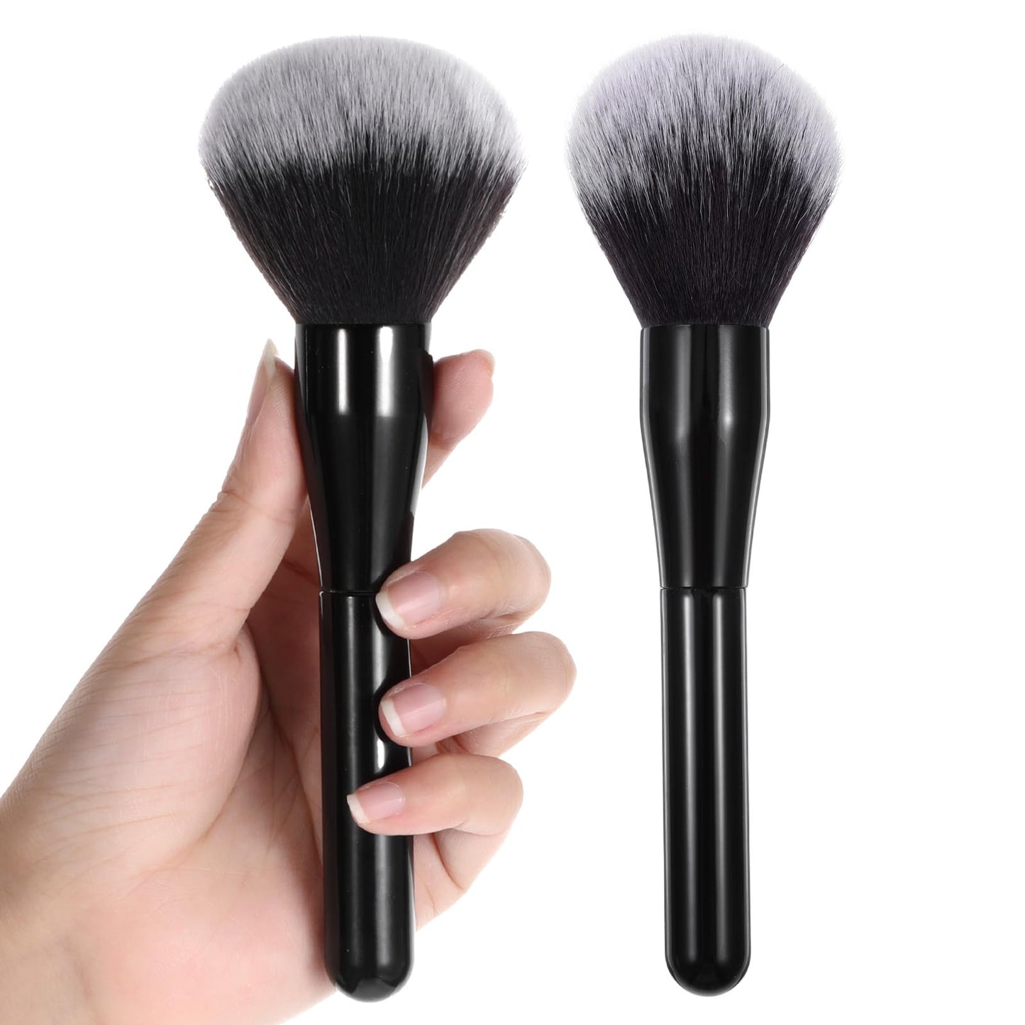 MBAIYO Pack of 2 Large Powder Brushes, Professional Makeup Brush, Powder Brush, Make-Up Brush, Blush Brush, Contour Brush, Cosmetic Brush Set for Bronzer, Blush, Blush, Blending Foundation, Concealer