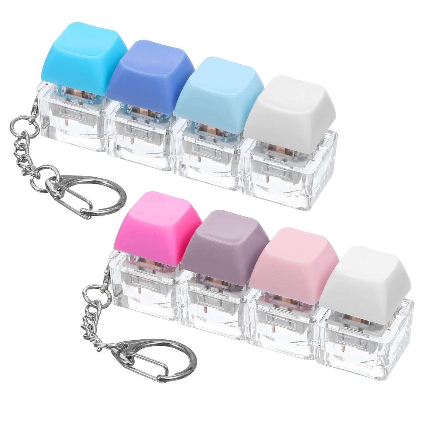 WJIAAA 2 Pcs Keyboard Fidget Toys,Crisp Sound Keyboard Keychain for Adults, Sensory Stress Relief for Anxiety & Autism