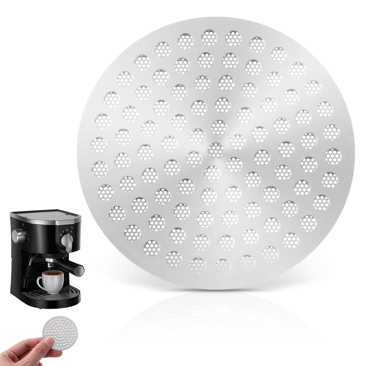 Jeffdad 53.3mm Puck Screen, 1.1 mm Thickness Espresso Puck Screen, Stainless Steel Coffee Reusable Filter Mesh for Espresso Portafilter(53.3mm)