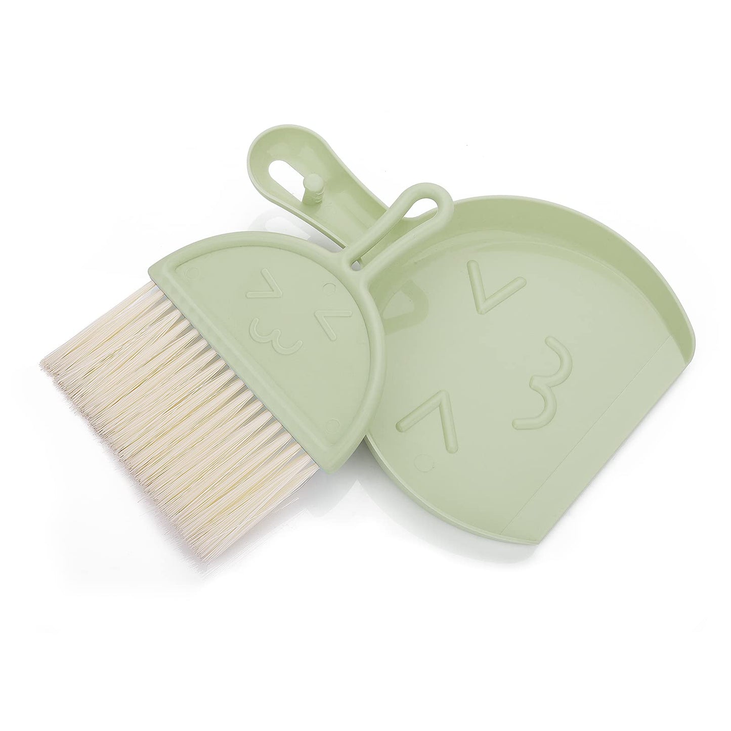 cobee Mini Dustpan and Brush Set, Small Broom and Dustpan Cleaning Set Portable Table Top Brush Set Dining Table Crumb Sweeper Cleaning Tools with Soft Bristles Sweeper Dust Pan for Office(Green)