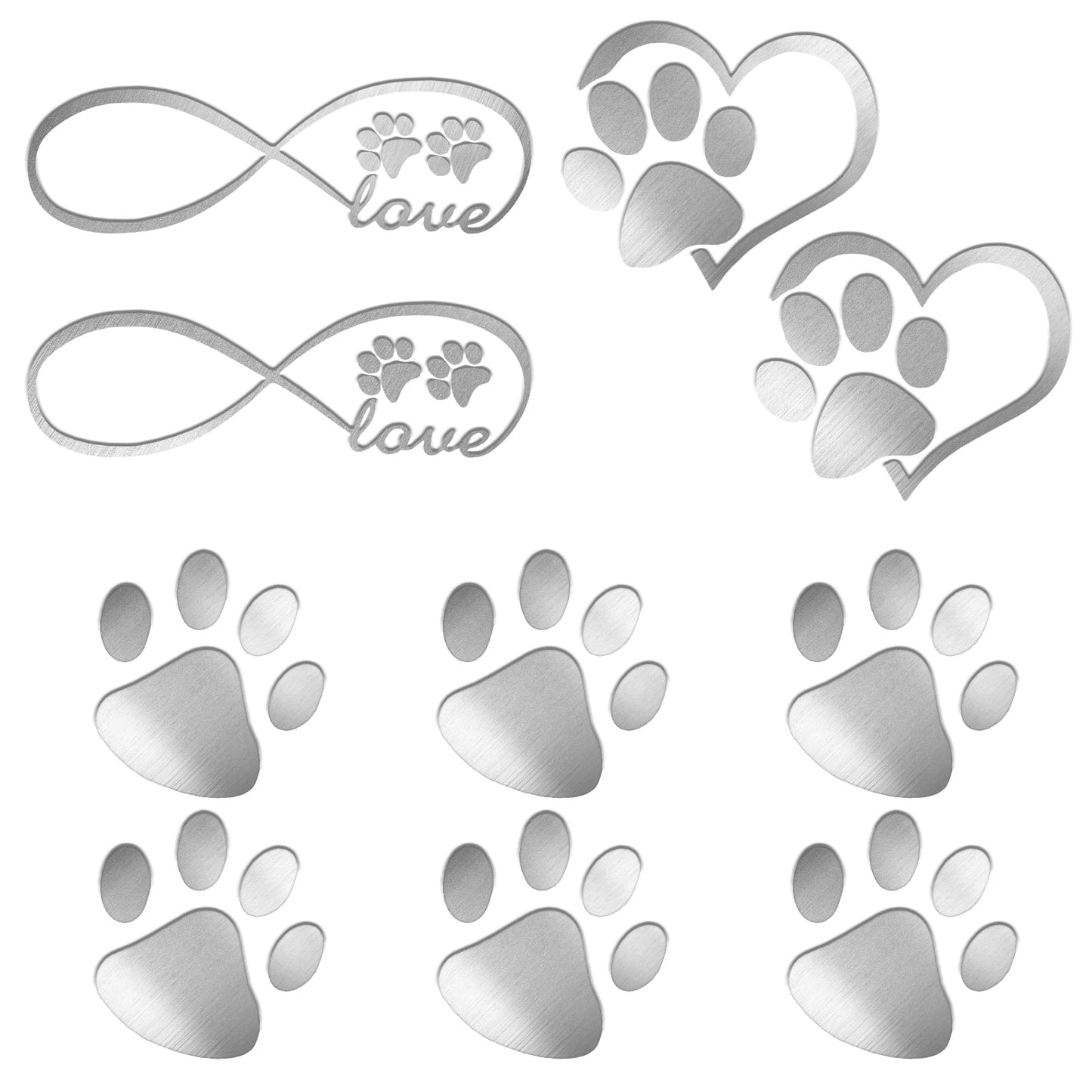 Cobee Dog Paw Car Stickers, 7 Pieces Heart Paw Print Car Decals Self-Adhesive Car Decoration Stickers Car Accessories Decor for Cars Bumper Window Walls Laptop Luggage