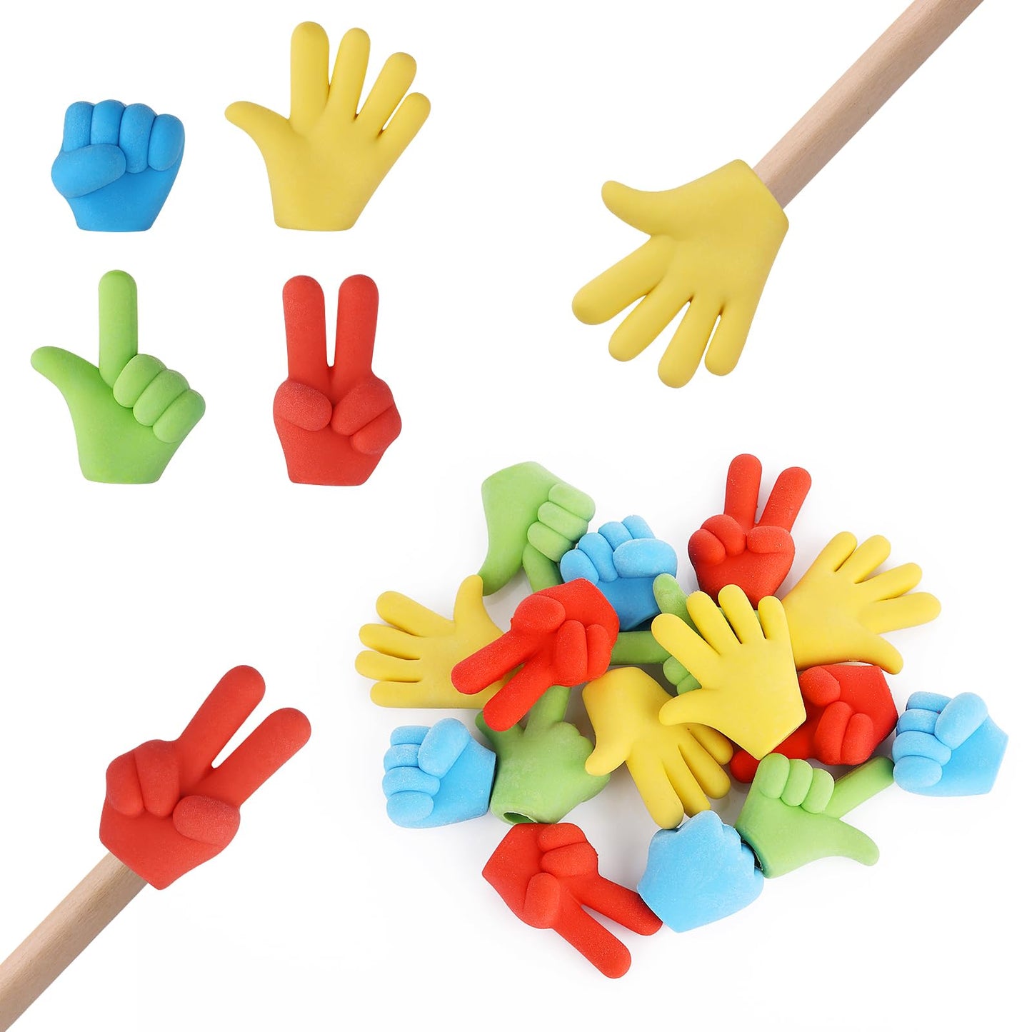 TIESOME Pencil Top Erasers, 16 Pieces Pencil Toppers Eraser Caps for Pencils Funny Rubber Pen Topper Top Pencil Erasers for Kids Students Teachers School Supplies