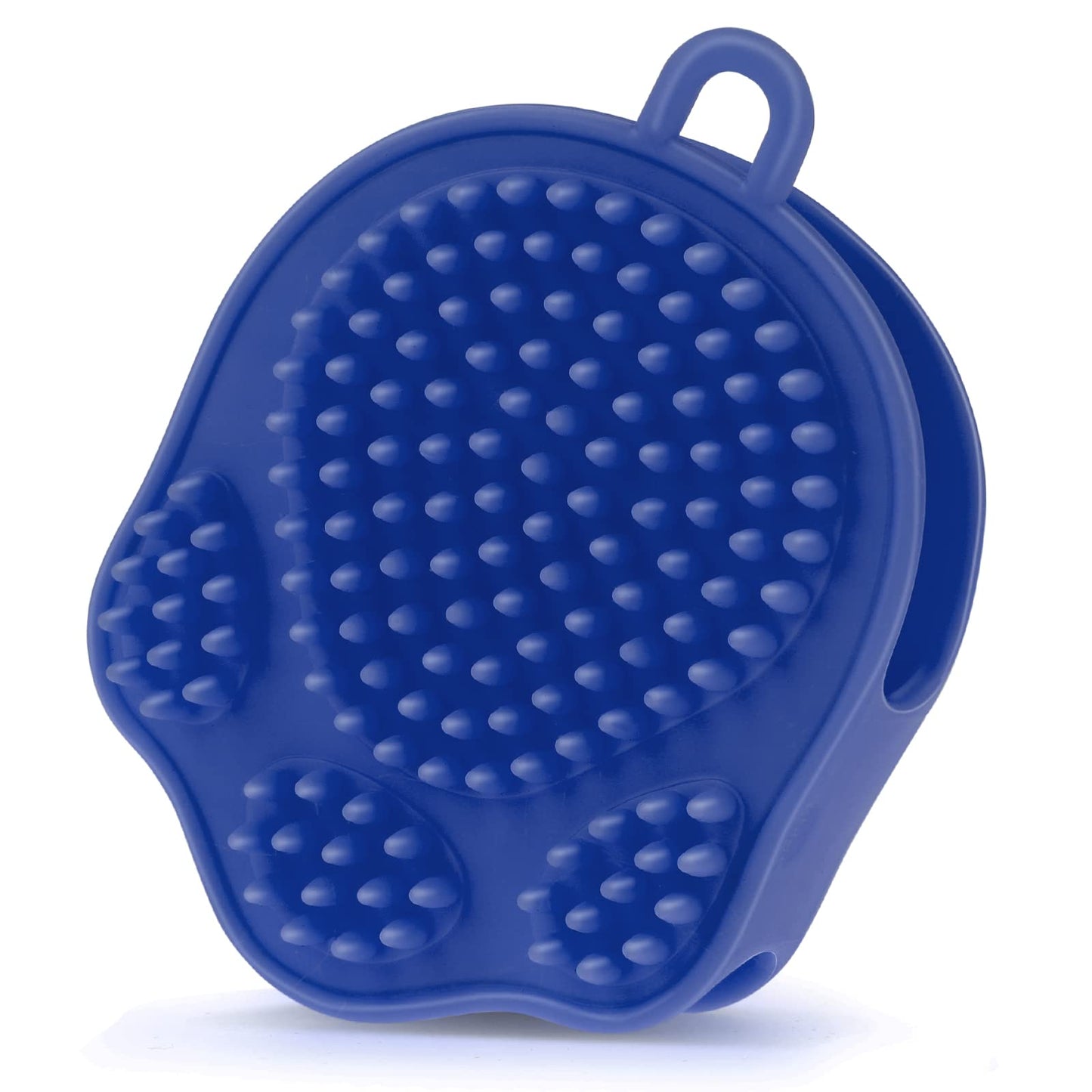 CobeeDog Cat Bath Brush, Rubber Pet Grooming Brush 2 in 1 Puppy Massage Brush Soft Hair Fur Grooming Cleaning Brush for Long Short Hair Pet(Dark Blue)
