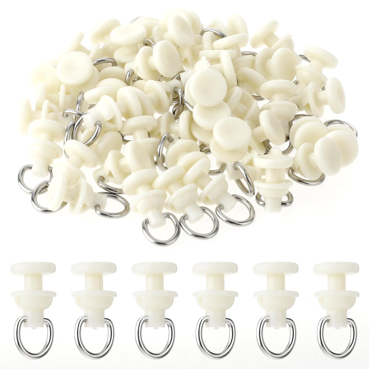 GEEHUA 50 Pcs Plastic Curtain Track Glider, Ceiling Sliding Curtain Track Hooks Drapery Curtain Track Carrier Slide Roller Window Shower Curtain Pulley Curtain Tracks Accessories