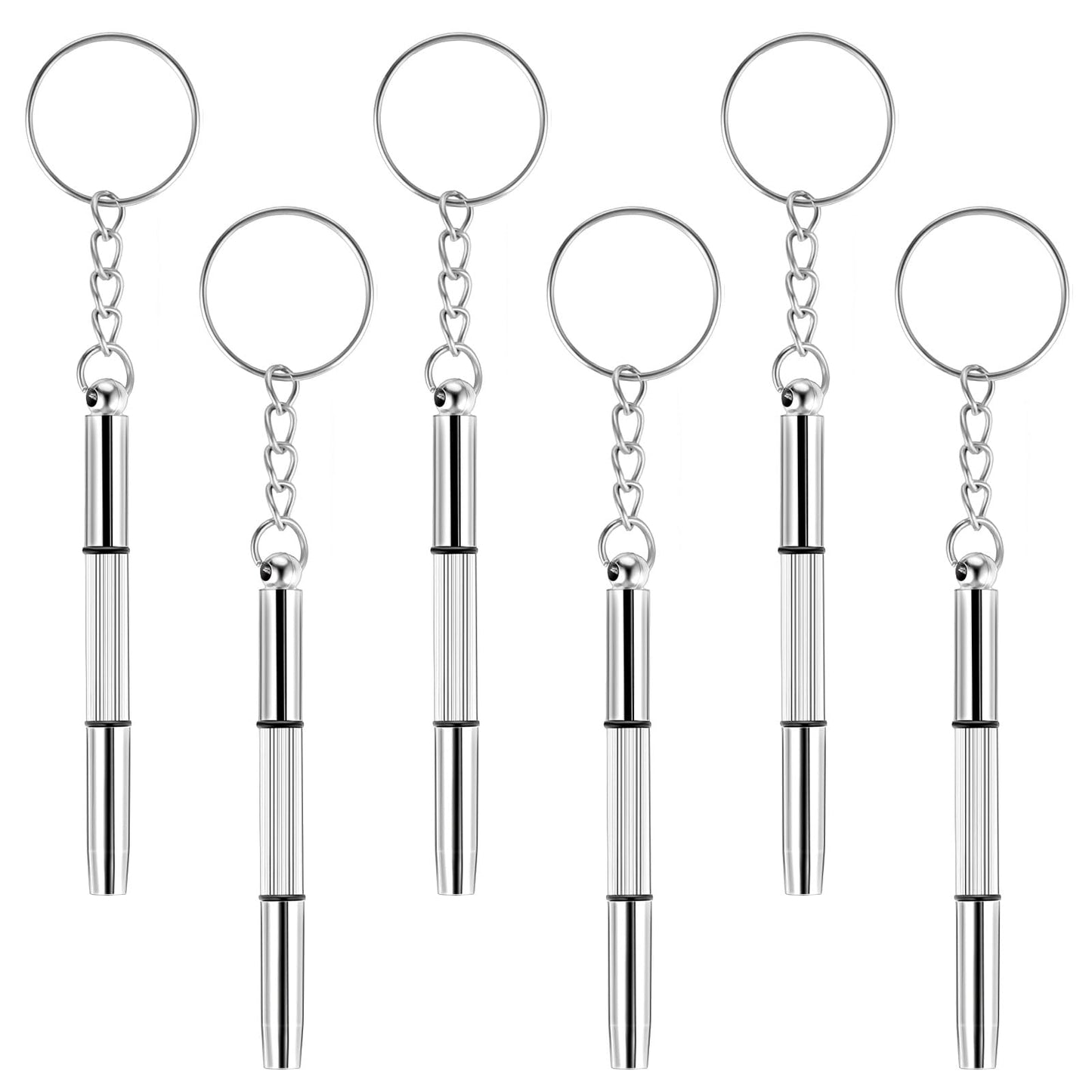 simarro 6Pcs Mini Glasses Screwdriver, 3 in 1 Stainless Steel Screwdriver Repairing Kit with Keychain Portable Precision Screwdriver for Eyeglasses, Phone, Electronics, Jewelry and Watch Repair