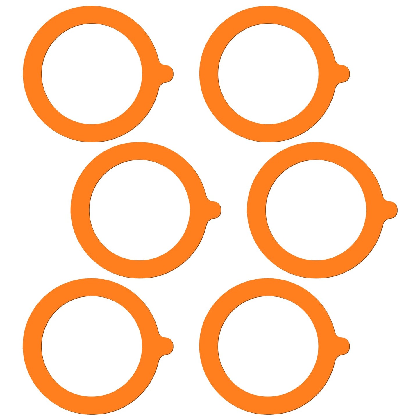 Molain 6Pcs Rubber Seals Rings for Glass Jars, Airtight Silicone Replacement Gasket for Jars Leak-proof Airtight Rubber Seal -3.7 Inches (Orange)
