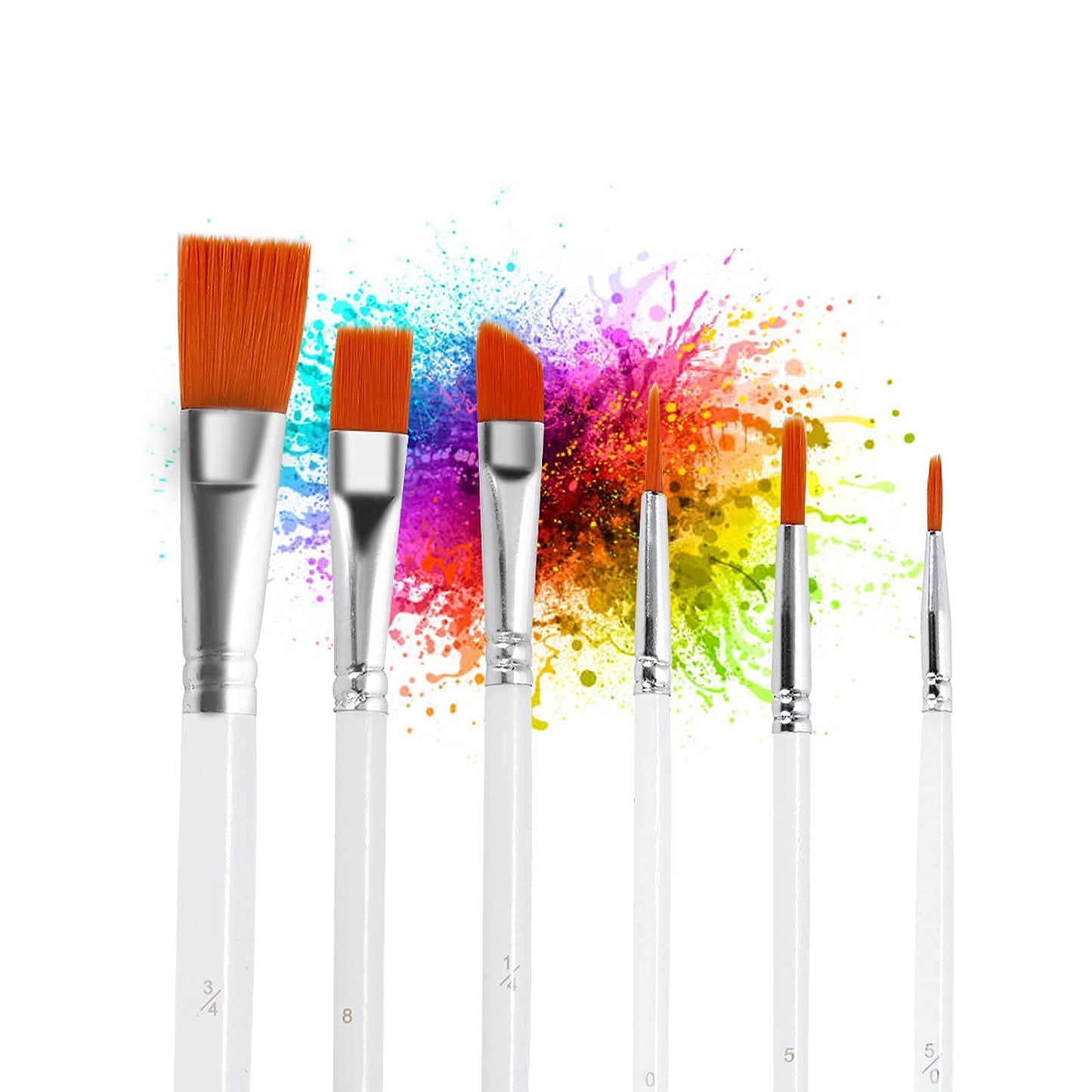 Molain 6 Pcs Paint Brush Set, Oil Paint Art Brushes, Small Fine Nylon Acrylic Paint Brushes, Paintbrushes Set, Pointed Tip Artist Paintbrush, for Nail Painting Watercolour Gouache Paint Art Painting
