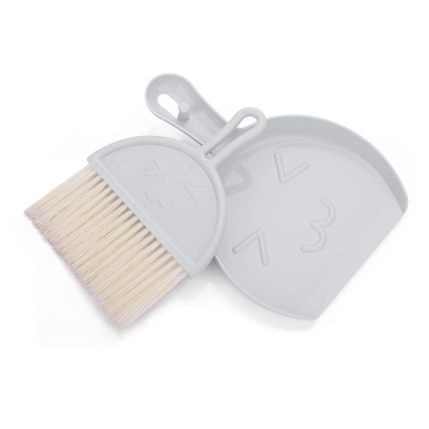 cobee Mini Dustpan and Brush Set, Small Broom and Dustpan Cleaning Set Portable Table Top Brush Set Dining Table Crumb Sweeper Cleaning Tools with Soft Bristles Sweeper and Dust Pan for Office(Grey)