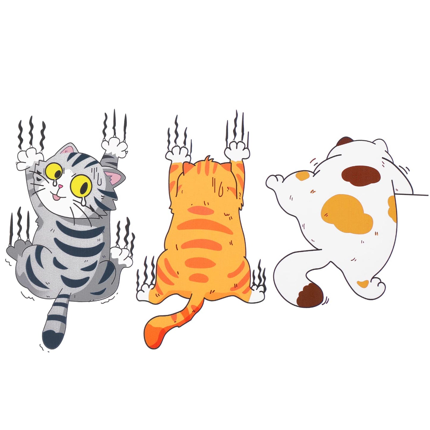 cobee Cartoon Cat Car Sticker, 3 Pack Vinyl Funny Auto Decals Bumper Sticker Cats Scratch Cover Self-Adhesive Car Decoration Stickers Decor for Window Walls Laptop Luggage