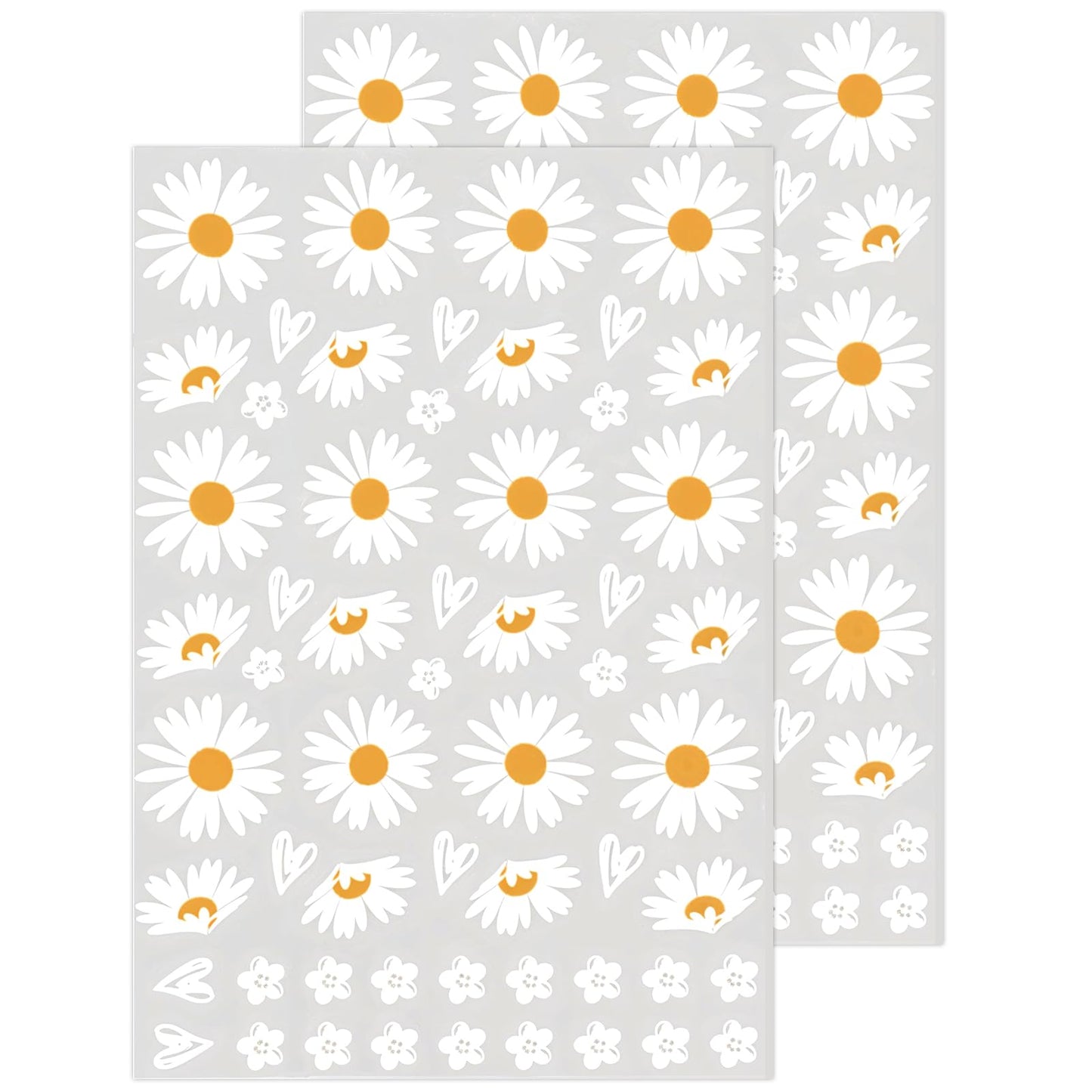 WJIAAA Little Daisy Stickers, 114pcs Flower Stickers Cute Small Daisy Self-Adhesive PVC Decals to Decorate Bottle Laptop Phone Car 1in and 1.5in