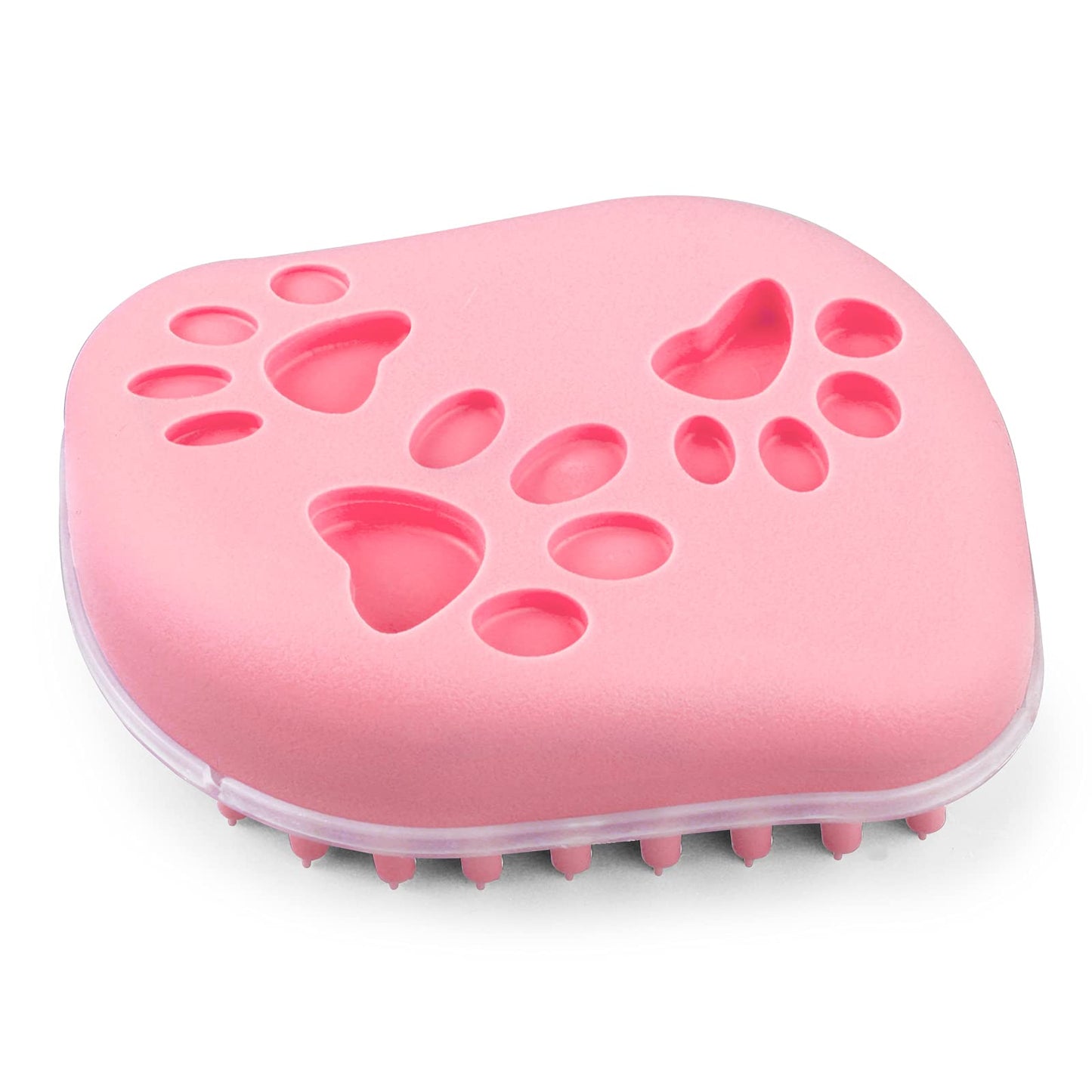 Molain Cat Dog Bath Brush, Pet Grooming Brush Comb Silicone Rubber Massage Brush Hair Fur Grooming Cleaning Brush for Puppy Dog Cat (pink)