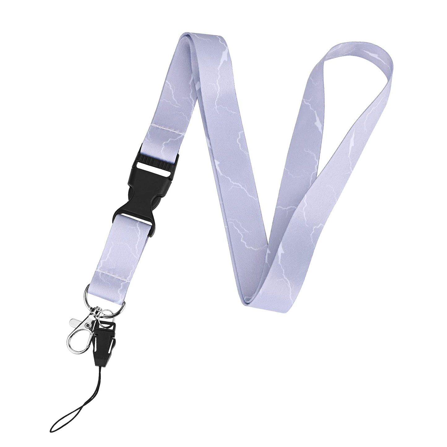Molain Badge Lanyards with Quick Release Buckle, White Marble Lanyard with Swivel Lobster Clasp, Neck Lanyard for Keys for Teachers Nurse Students