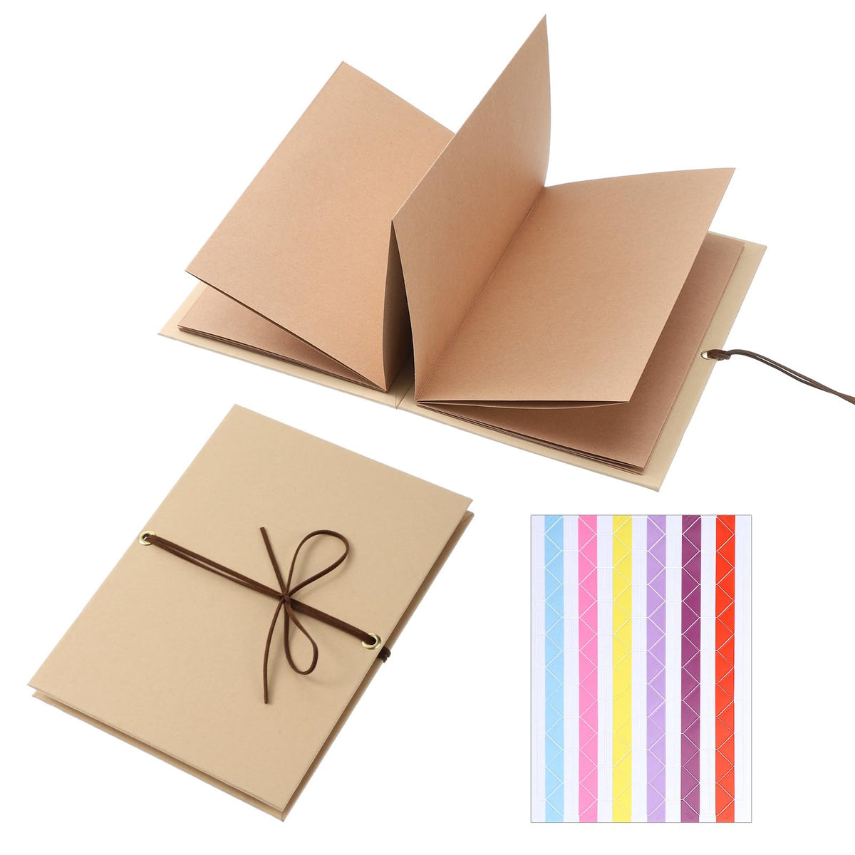 SHENLIU Mini Photo Album 6 Inch, Small Photo Book for DIY 21 x 15 cm Scrapbook Album Small Kraft Paper Photo Book for Gluing DIY Scrapbook for Graduation Gift Wedding Valentine's Day