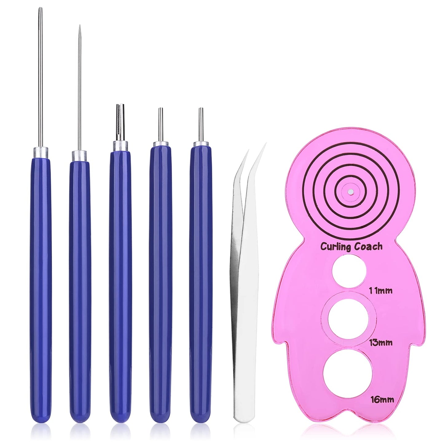 TIESOME 7 Pcs Paper Quilling Tools Slotted Kit, Assorted Sizes Rolling Curling Quilling Needle Pen for Art Craft DIY Paper Card Making Multifunction Slotted Quilling Tool