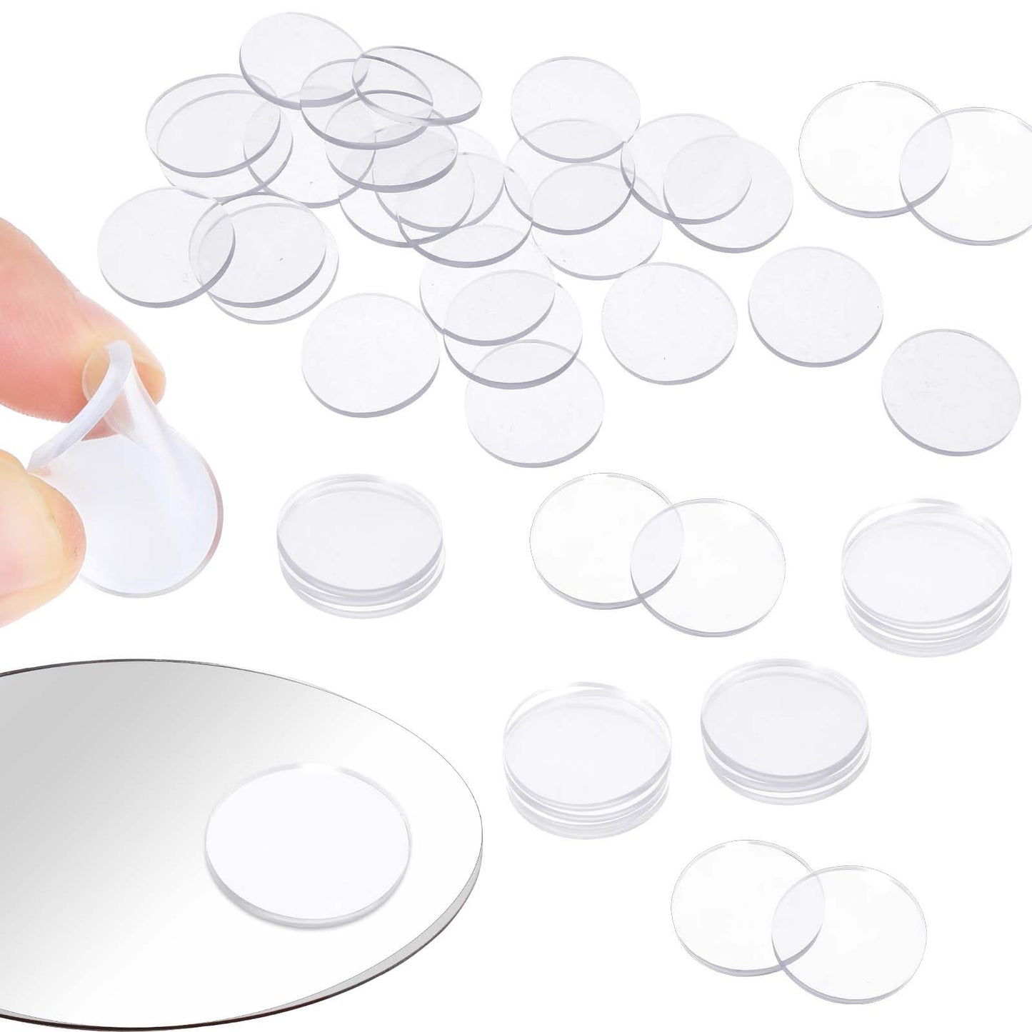 Molain 50 PCS Clear Glass Table Top Bumpers, Large 20mm and 25mm Glass Table Top Suction Pad, Rubber Bumper Pads, Plastic Bumper for Table Glass Top Suitable for Glass Table Top, Walls