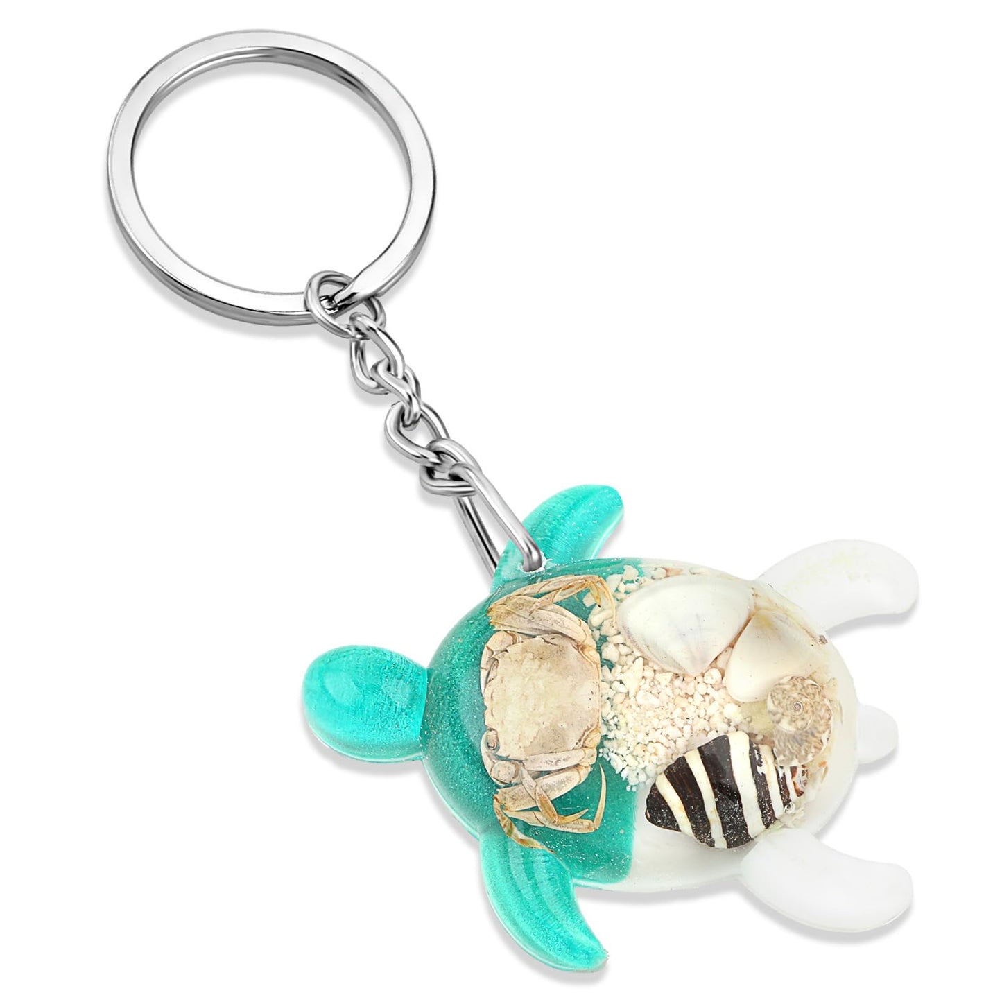 GEEHUA Sea Turtle Keyring, Metal Keychain Accessories for Women Purse Charms Car Key Animal Pendant Sea Life Metal Key Ring(Green)
