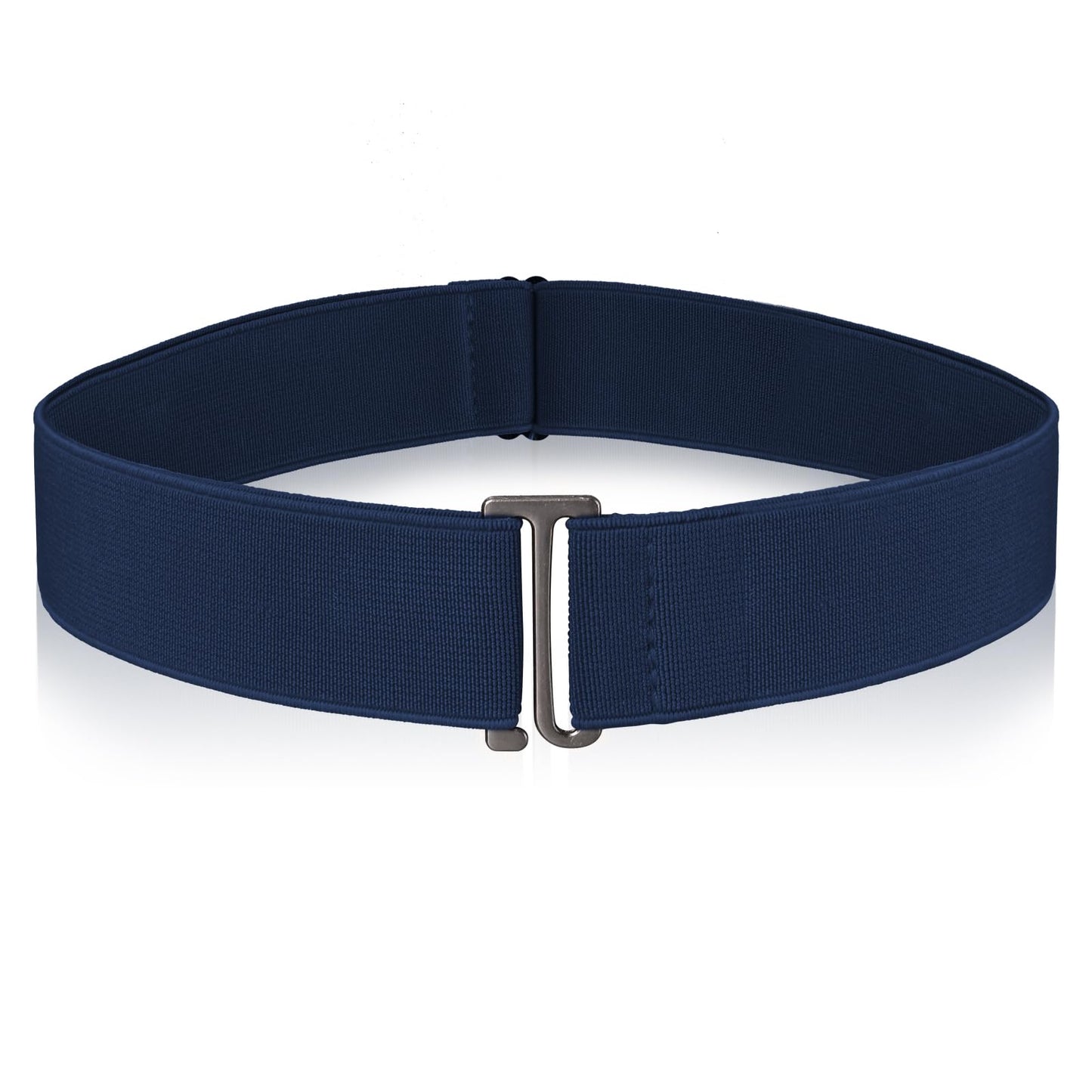 cobee Women Invisible Belts, Women Stretch Belt Adjustable Elastic Belt with Flat Buckle No Show Waist Belts for Jeans Pants Dresses (Dark Blue)
