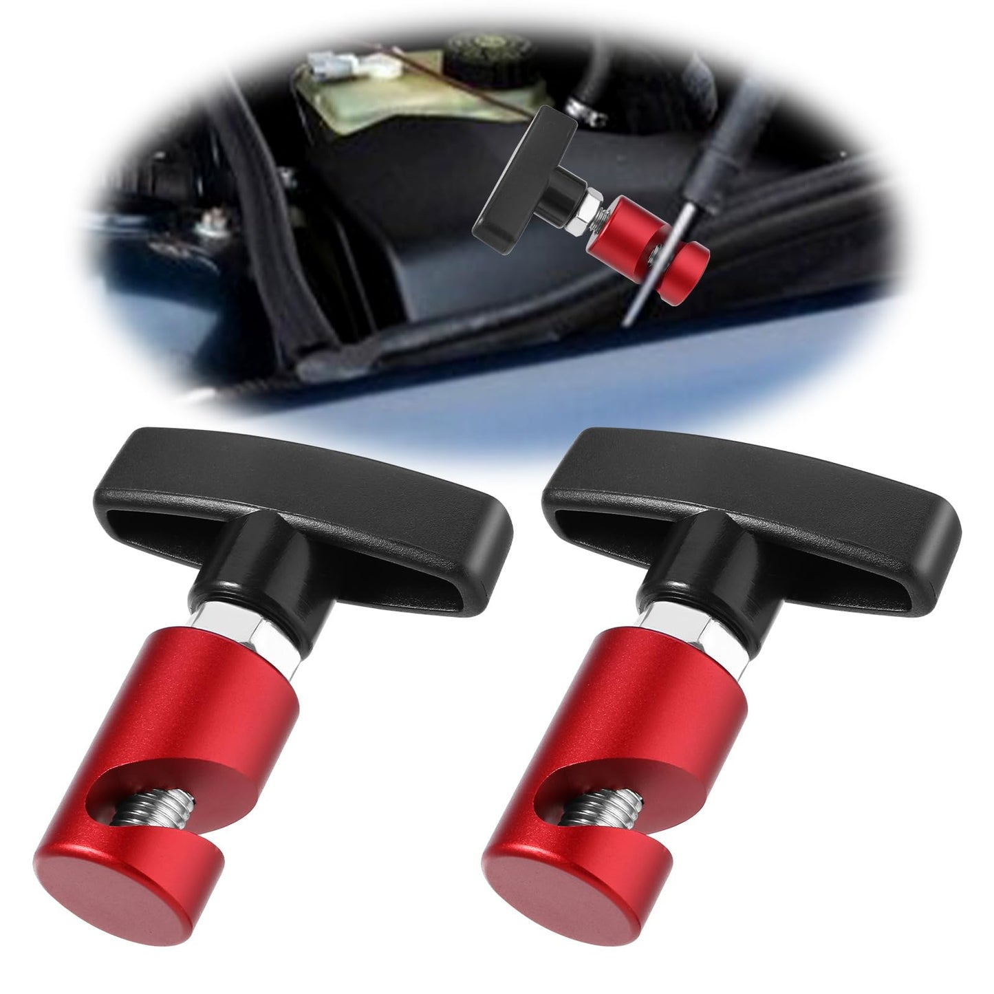 AOZUO 2Pcs Car Hood Prop Rods, Lift Support Clamp Hood Strut Fixing Clamps Stay Holder Anti-Slip Anti-Pinch Device Stopper Retainer Tool Hood Stay Holder Work for Tailgate Hatch Car Trunk Liftgate