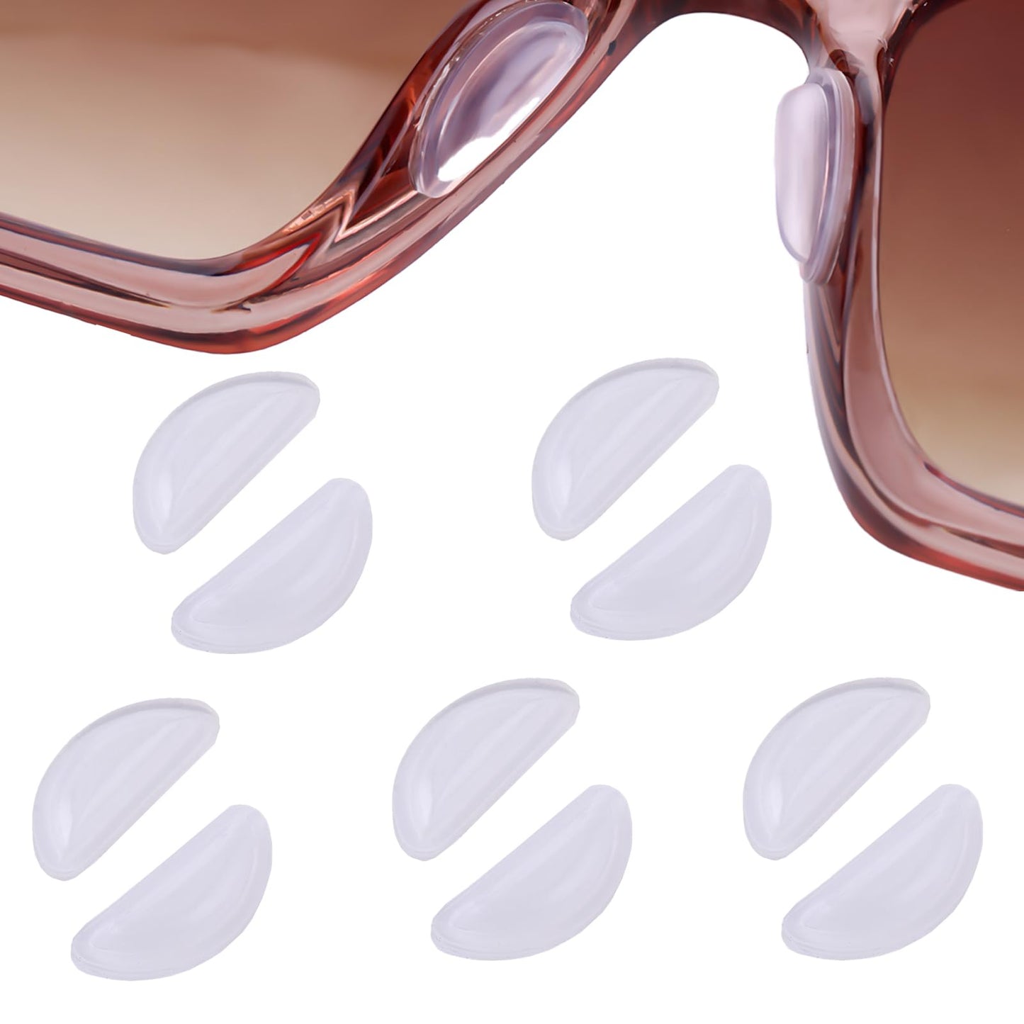 simarro 5 Pairs Eyeglass Nose Pads for Glasses, 3.5mm Thickness Adhesive Anti Slip Eyeglasses Nose Grips with Airbag, Silicone Nosepads for Eyeglasses Sunglasses Reading Glasses