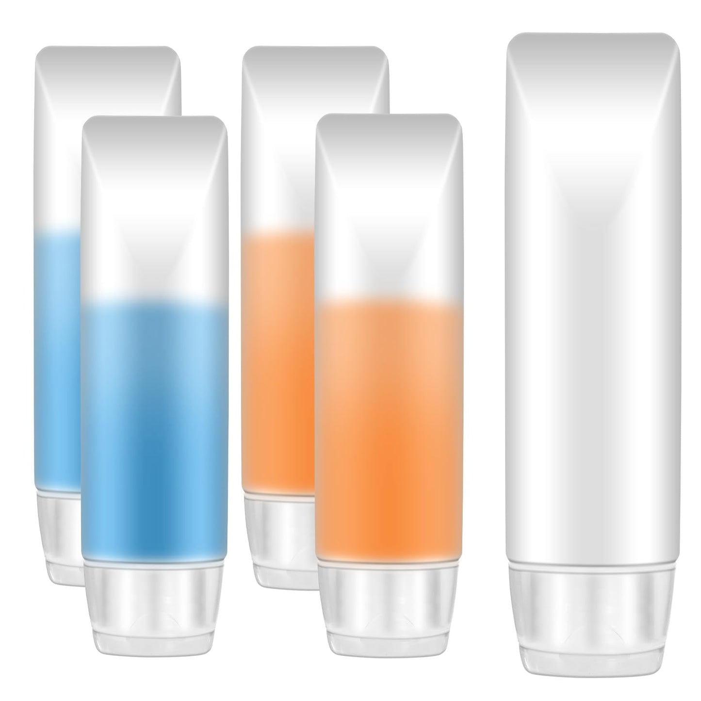 JJUNW 5 PCS Travel Bottles, 1 oz Travel Bottles for Toiletries Empty Refillable Toothpaste Tubes Containers, Small Mini Size Squeeze Toiletry Liquids Dispensers Leak Proof TSA Approved