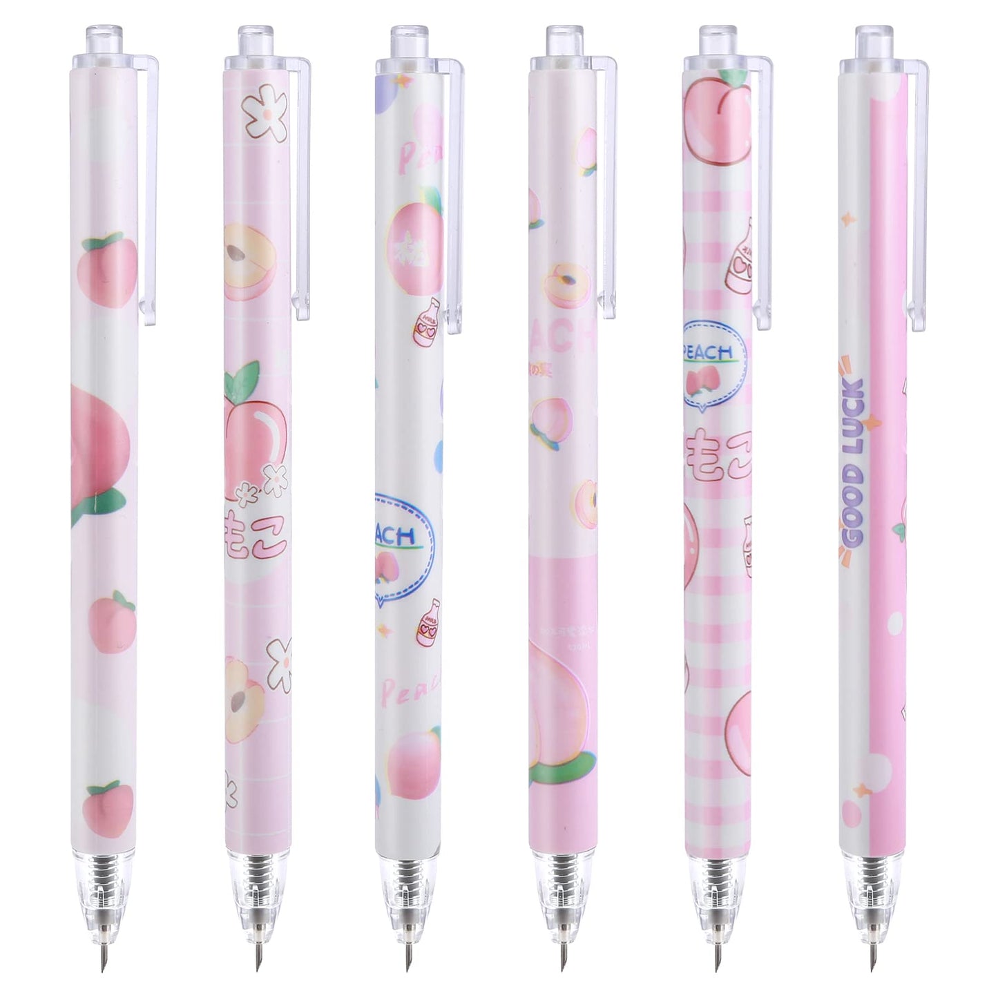 cobee Cartoon Pattern Art Drawing Pens, 6 Pack Retractable Craft Engraving Pens Cute DIY Art Hobby Paper Pens Creative Carving Tool Student Pencil Pens for Scrapbooking Drawing Supplies(Peach Pattern)