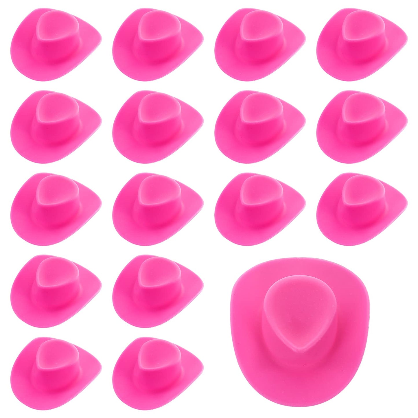 cobee Dollhouse Miniature Cowboy Hats, 20 Pieces Mini Pink Western Cowgirl Hat Doll Hat Cute Mini Hat for for Doll Dress Up Party Accessories Cake Top DIY Decoration Pretend Play