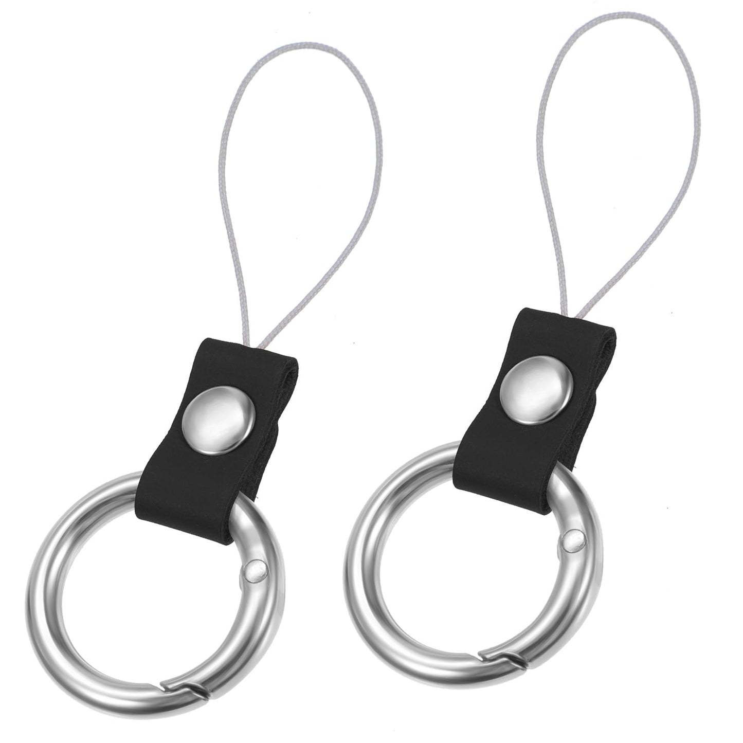 Yuanchu Camera Strap Quick Release Loops Connector, 2Pcs Camera Strap Metal Loop Connectors Connect Adapter Connection, Black, S
