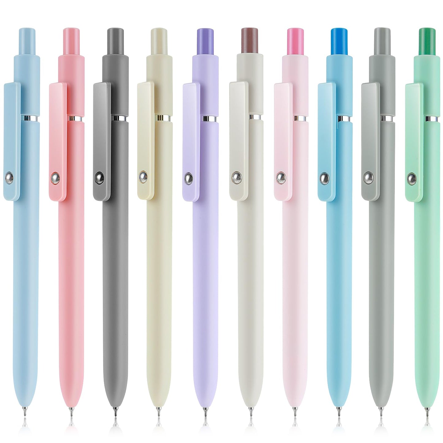 cobee 10 Pcs Aesthetic Gel Ink Pens, 0.5mm Cute Black Ink Pen Fine Point Gel Pens Smooth Writing Ballpoint Pen for Journaling School Office Gift Supplies