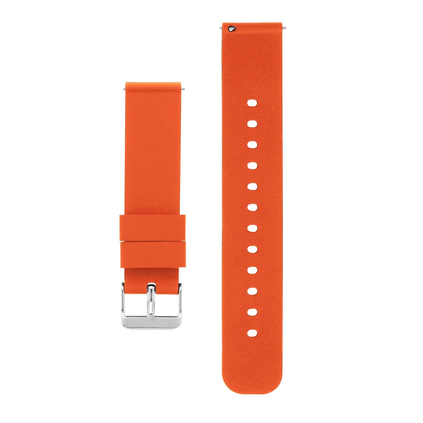 cobee Silicone Watch Bands - Quick Release Waterproof Soft Rubber Replacement Straps with Silver Plated Stainless Steel Buckle (22mm-Orange)