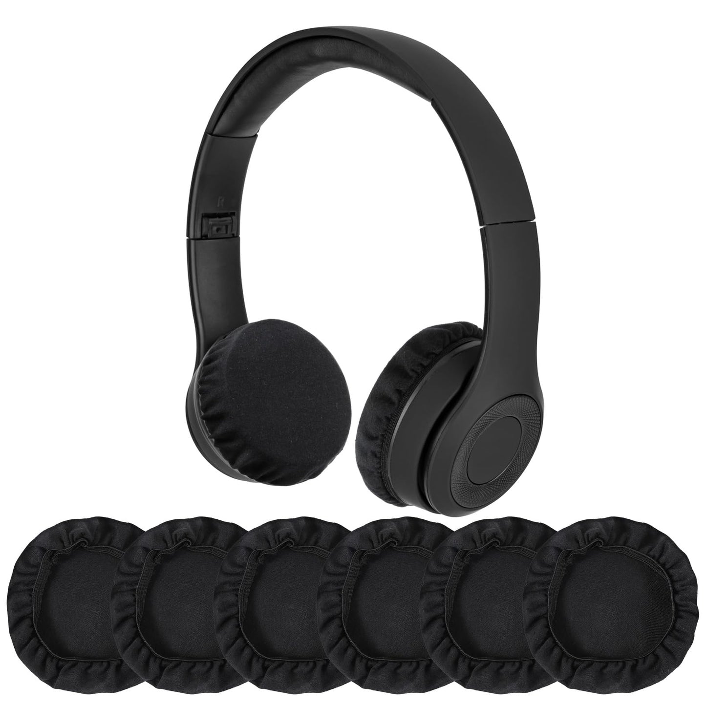 MBAIYO Pack of 6 Fabric Headphone Ear Covers, Washable Ear Pad Covers, Stretchy Ear Cup, Headphone Protection (9-15 cm)