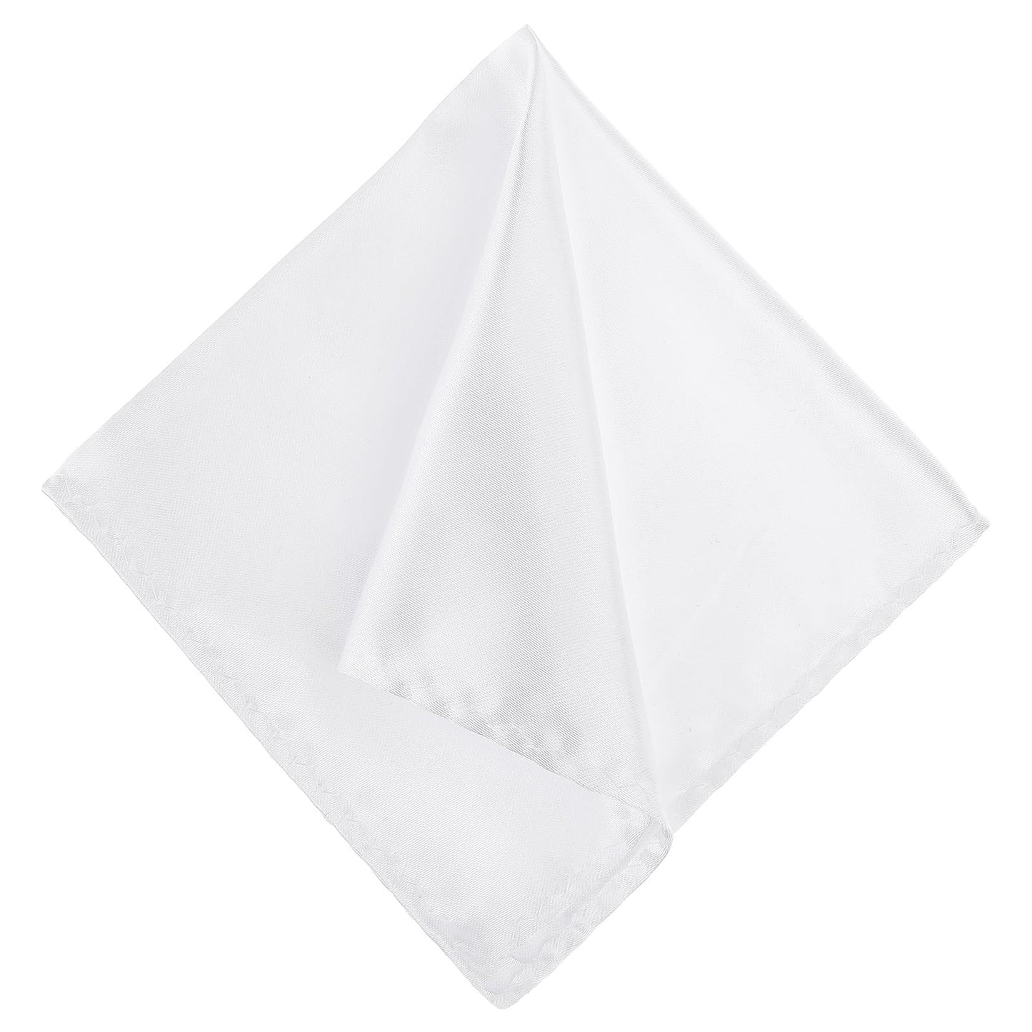 Molain Men's Pocket Square Satin Pocket Square for Men Solid Color Handkerchief Suit Pocket Squares Classic Pure Silk Hankies for Men(White)
